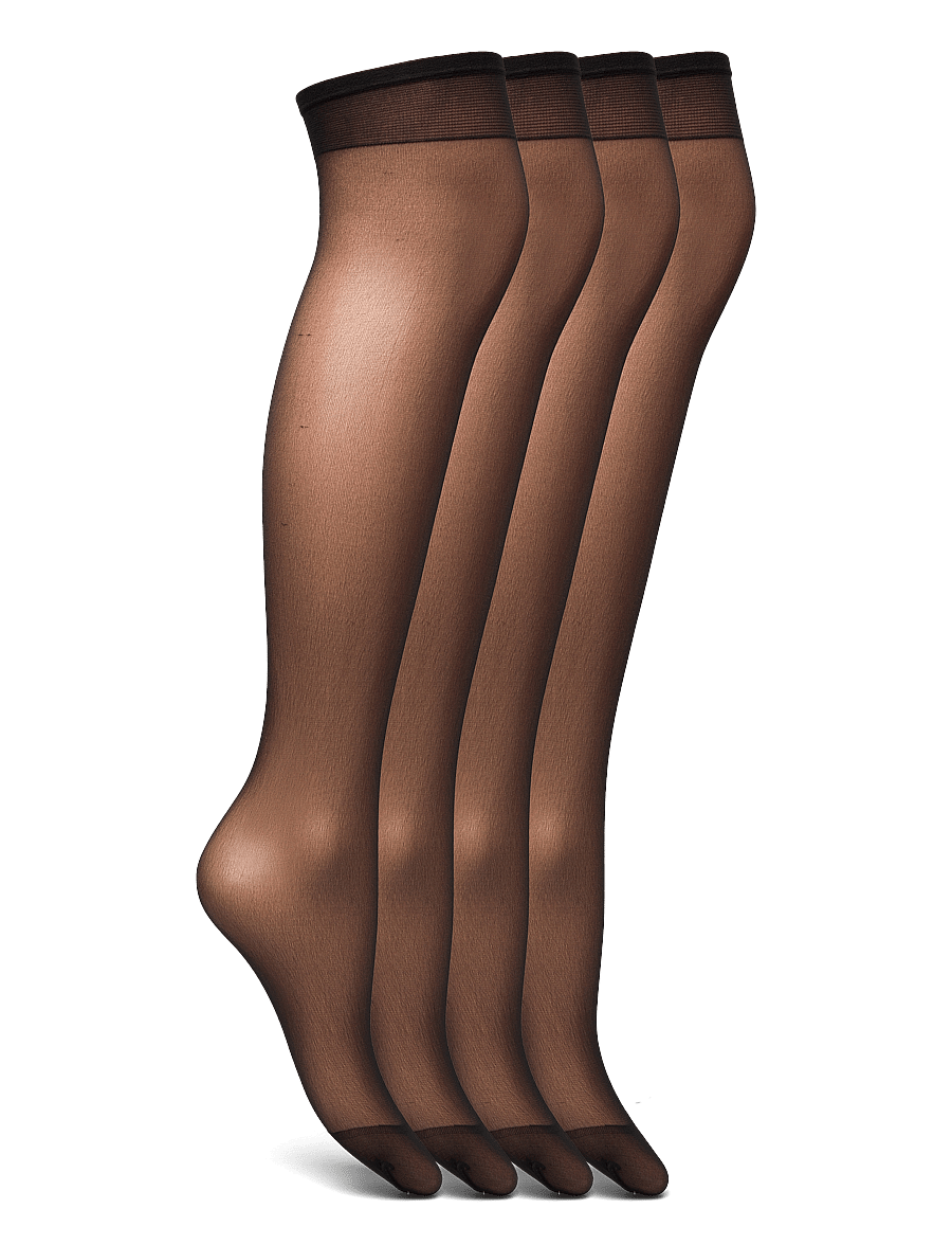 Lindex - 4-pack knee-high socks 20 denier - kniestrümpfe - black - 4