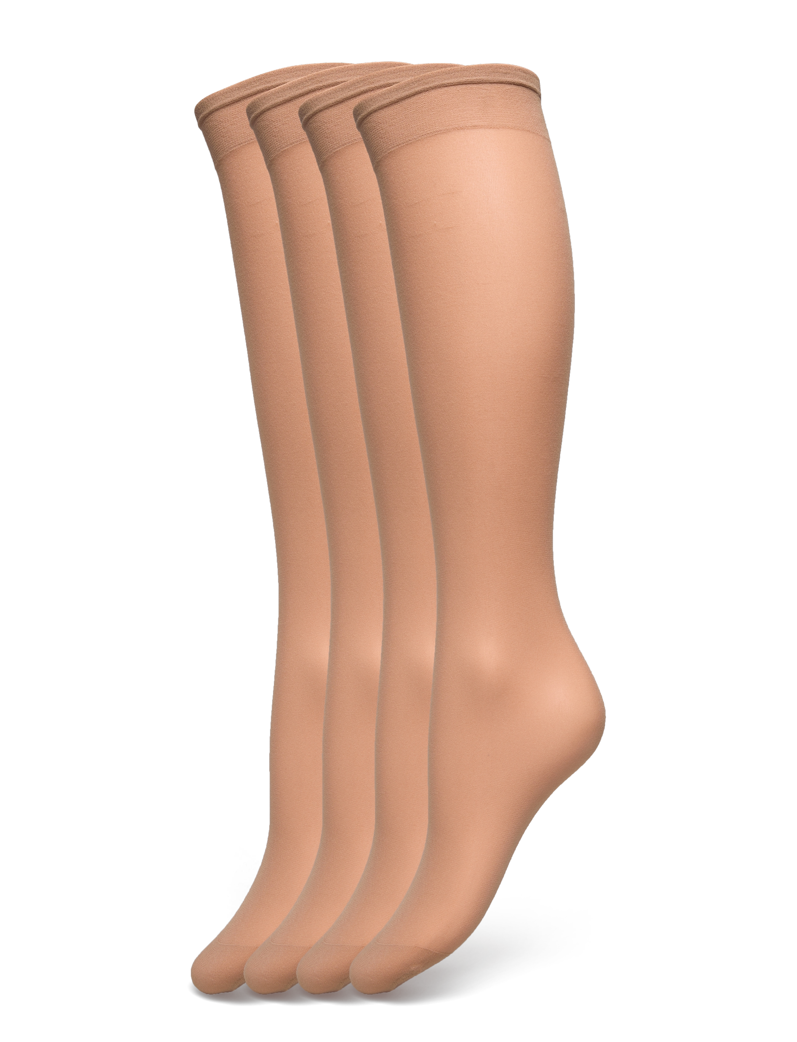 Lindex - 4-pack knee-high socks 20 denier - kniestrümpfe - light beige - 1