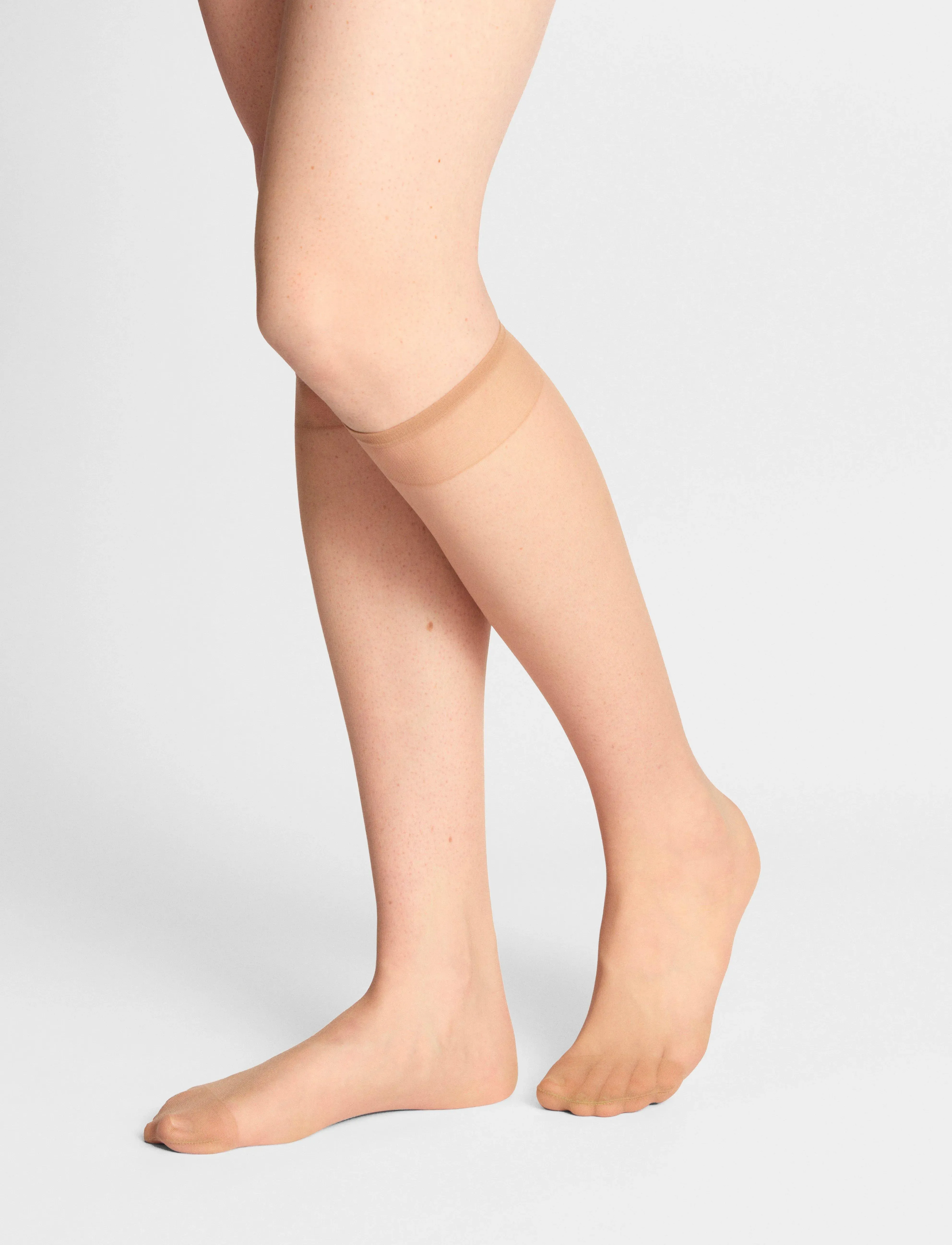 Lindex 4-pack knee-high socks 20 denier - Sokid - LIGHT BEIGE / beige