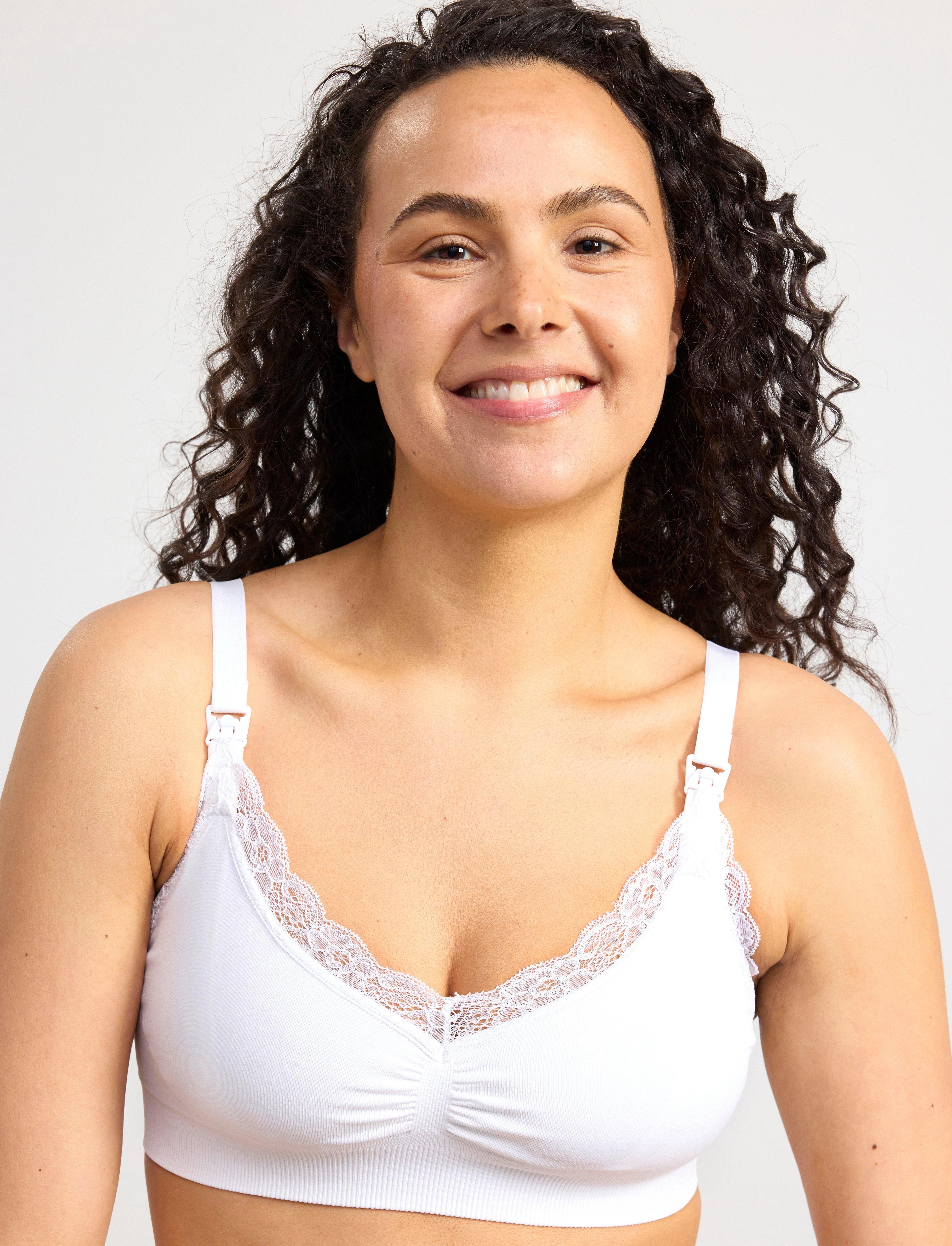 Lindex Bra 2 P Seamless Nursing W Lace, XS, White, Bh'Er Og Toppe > Barsels-Bh'Er, Dame