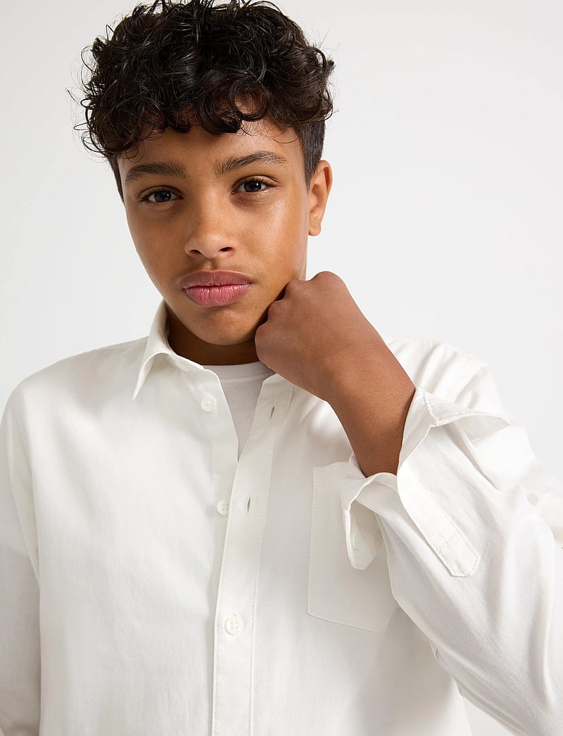 Lindex - Shirt oxford - långärmade skjortor - white - 4