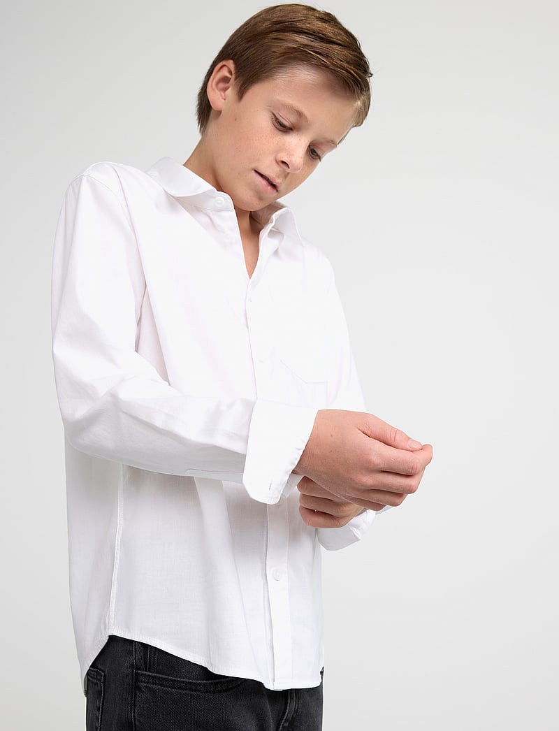 Lindex - Shirt oxford - långärmade skjortor - white - 5