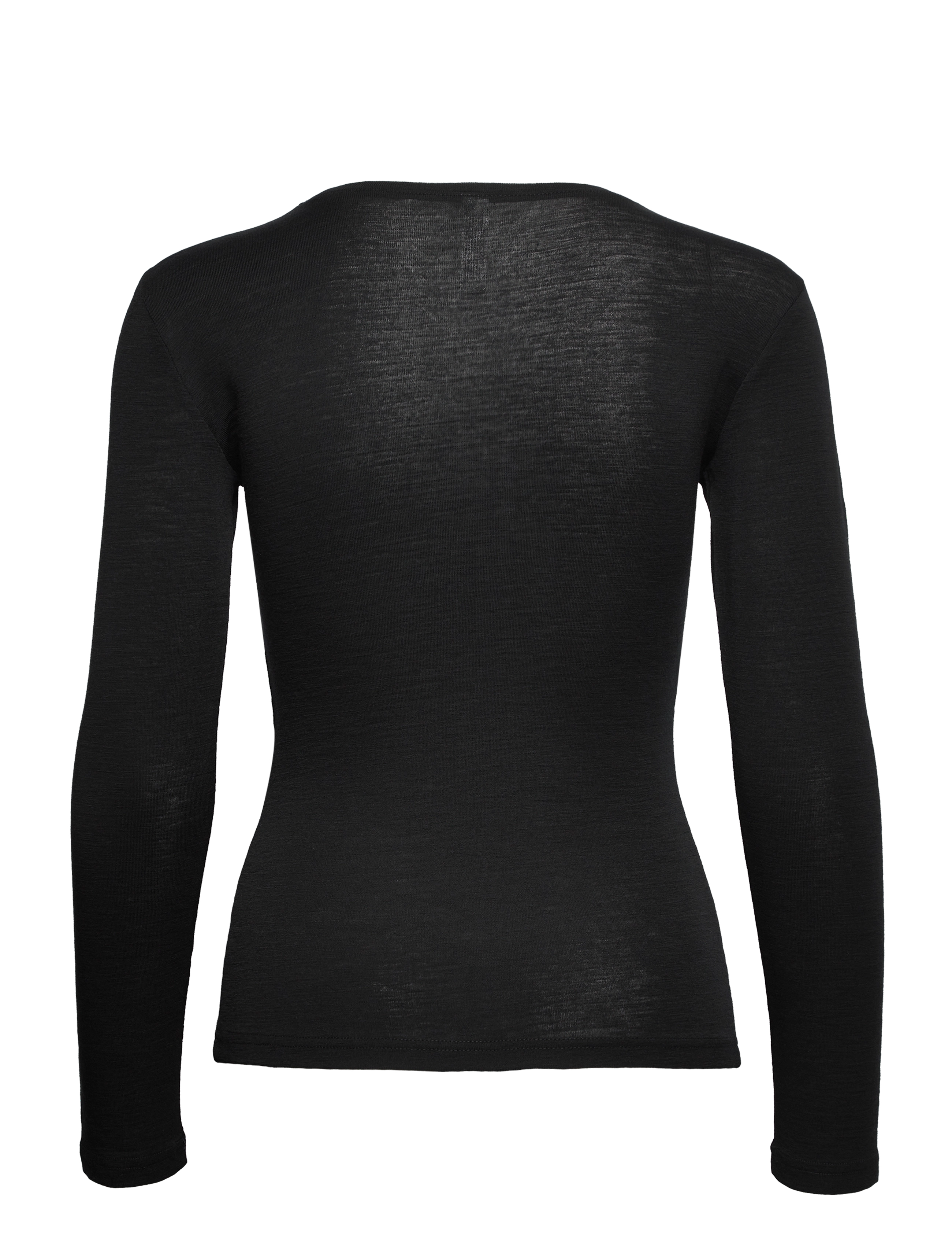 Lindex - Long sleeve top in merino wool - black - 2