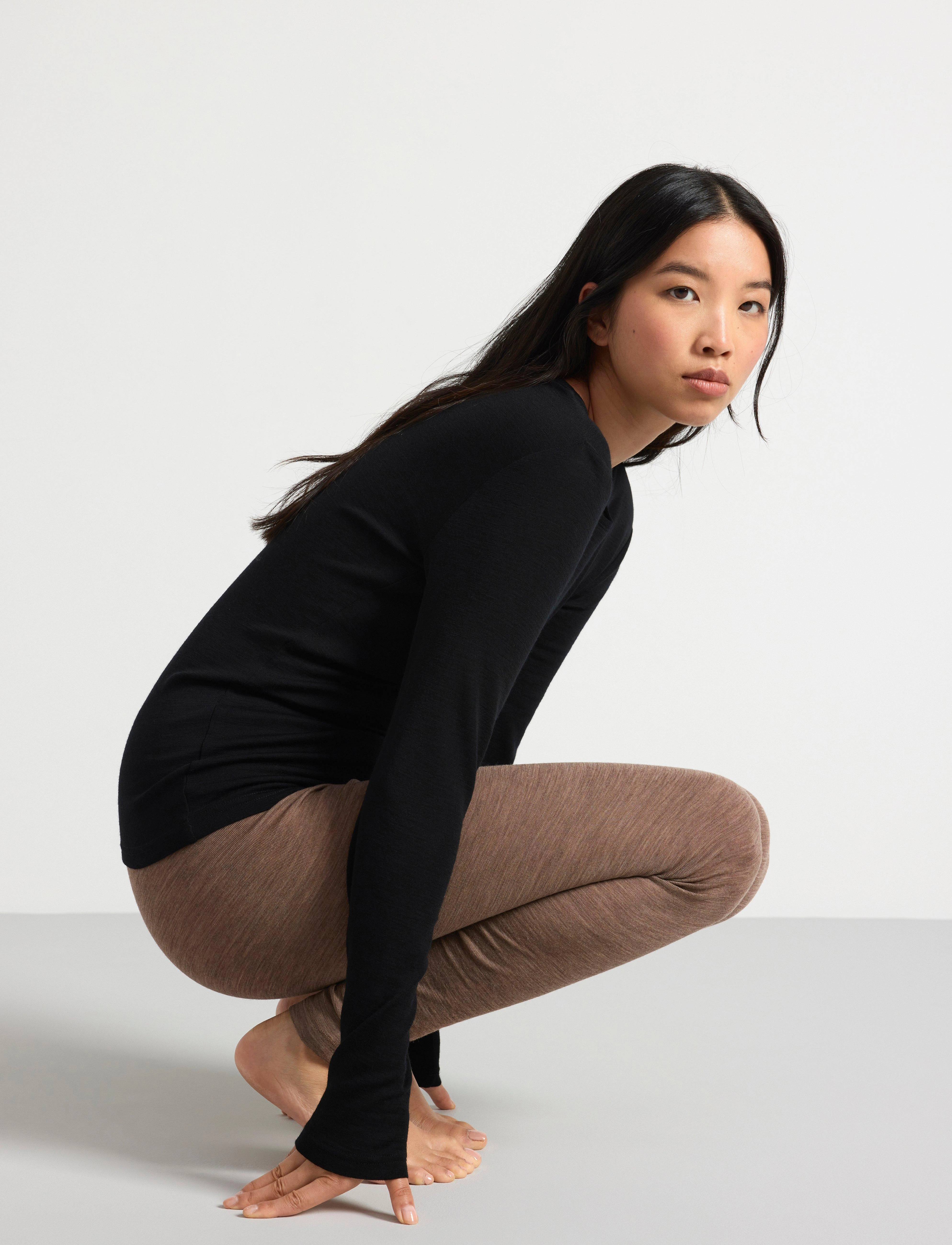 Lindex - Long sleeve top in merino wool - black - 4
