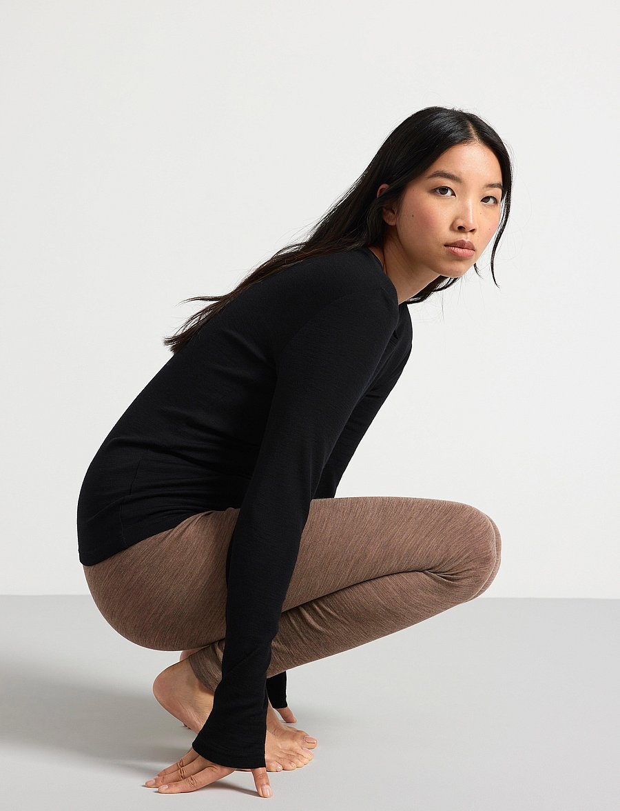 Lindex - Long sleeve top in merino wool - black - 4