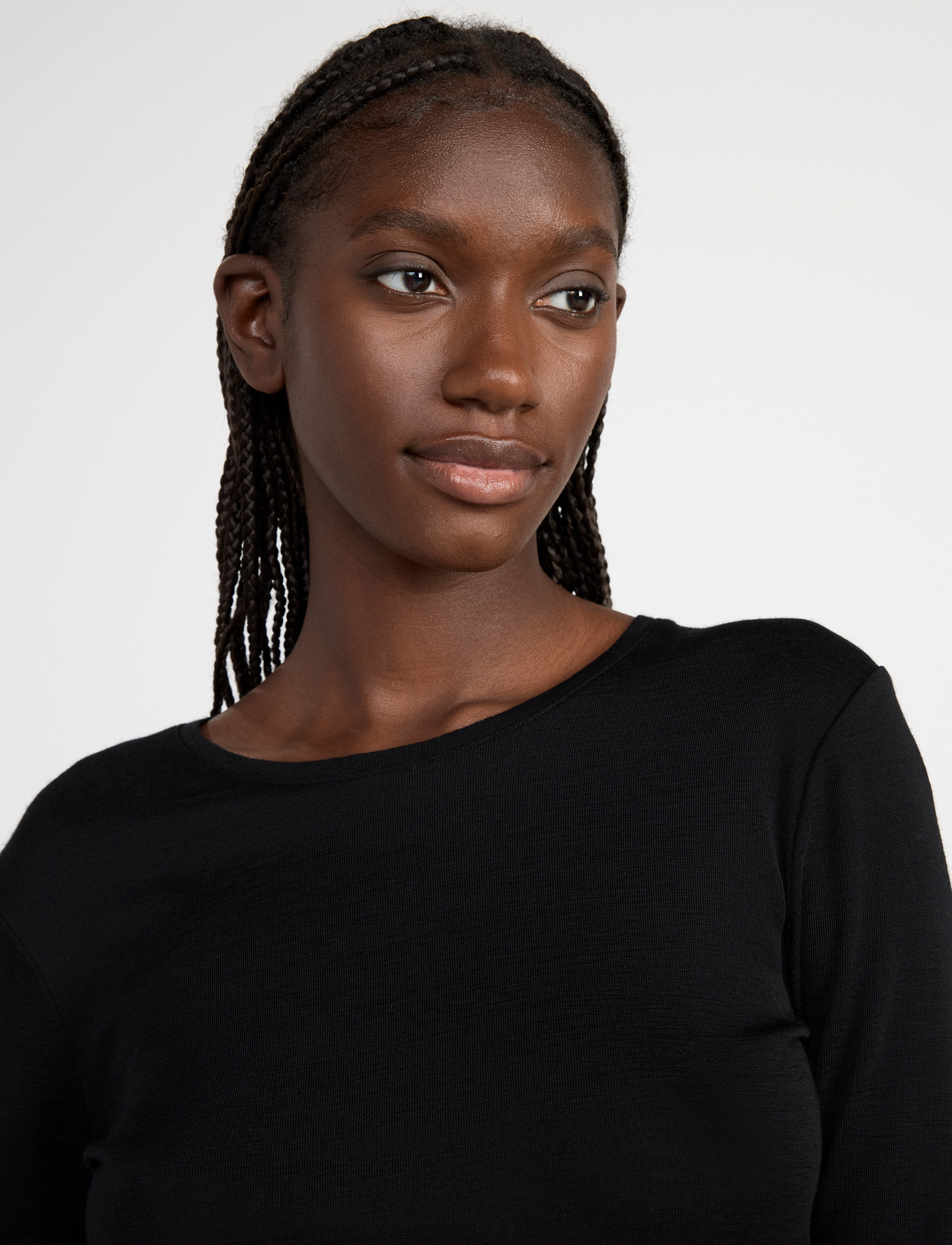 Lindex - Long sleeve top in merino wool - black - 5