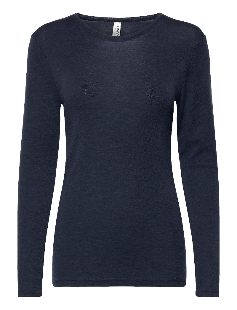 Lindex - Top merino wool LS - overdele - blue - 0
