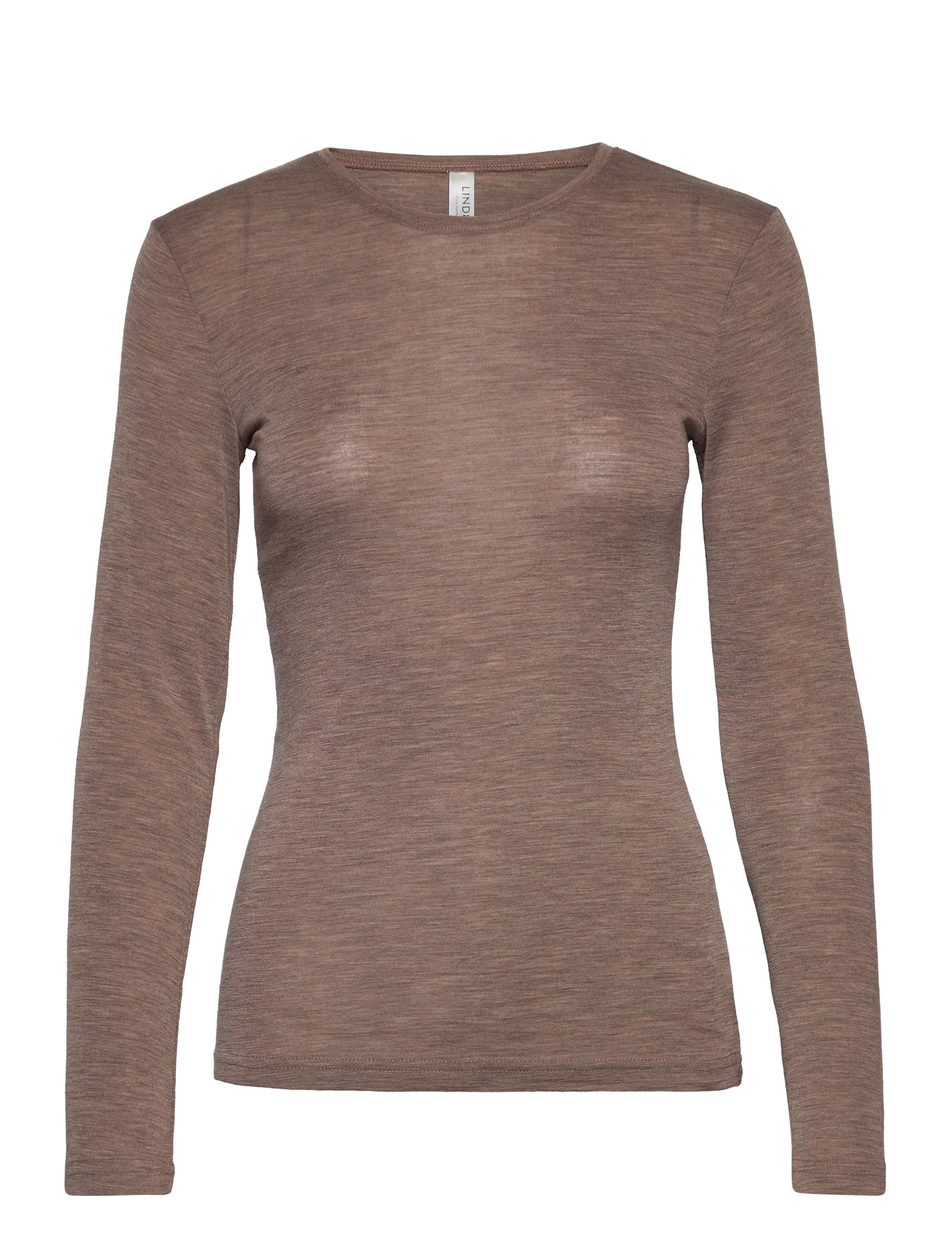 Lindex - Top merino wool LS - overdele - brown melange - 1