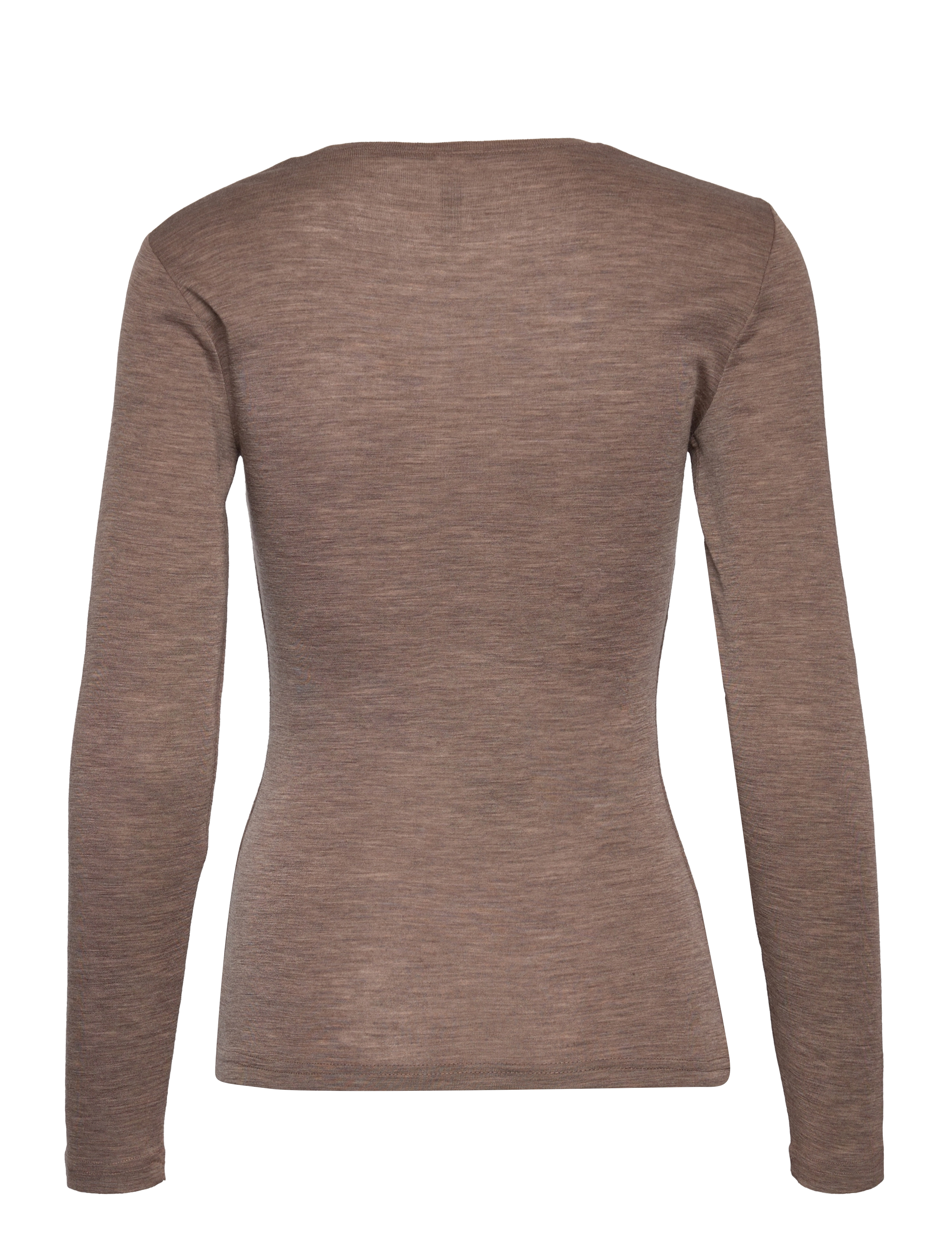 Lindex - Long sleeve top in merino wool - brown melange - 2