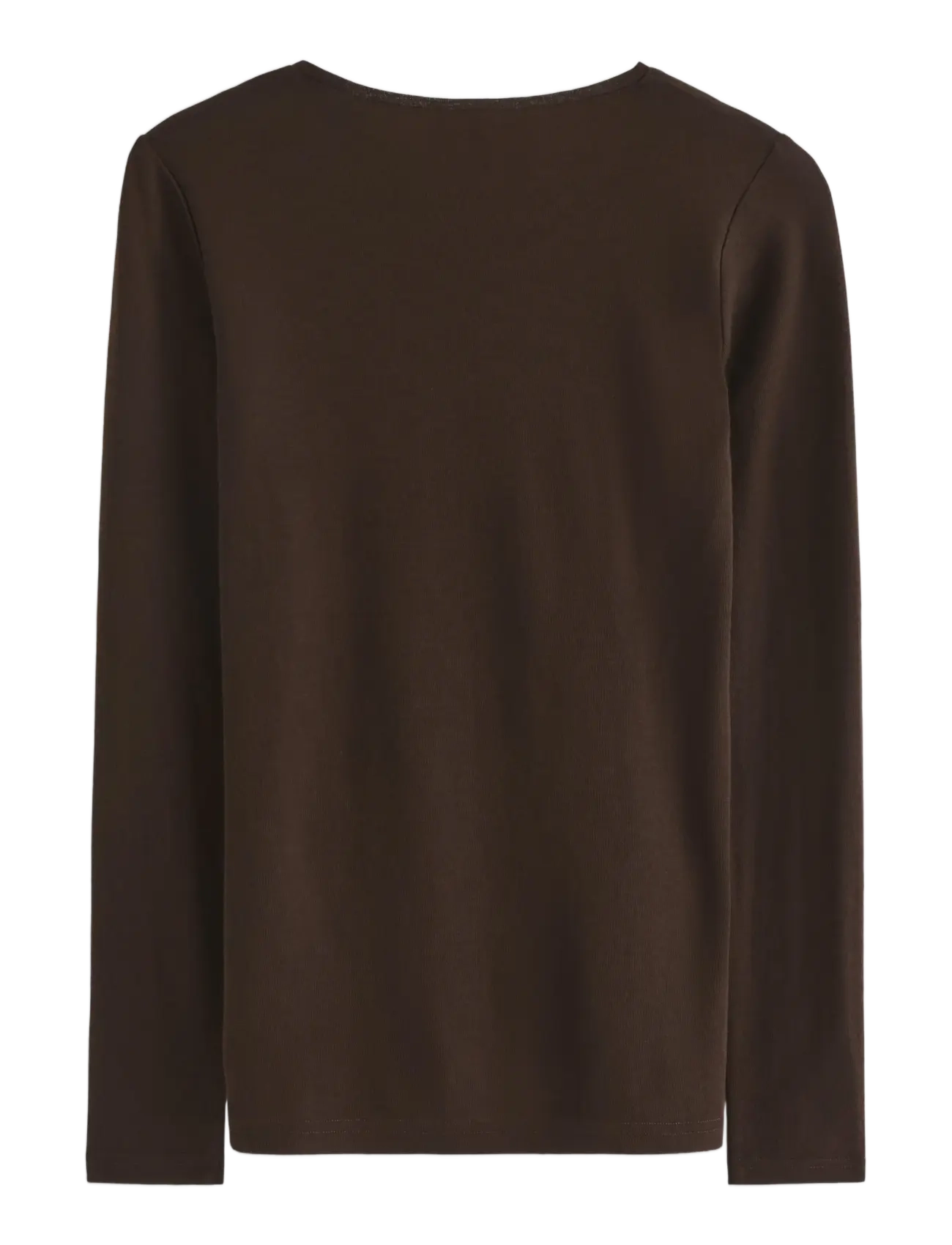 Lindex - Long sleeve top in merino wool - overdele - dark brown - 1
