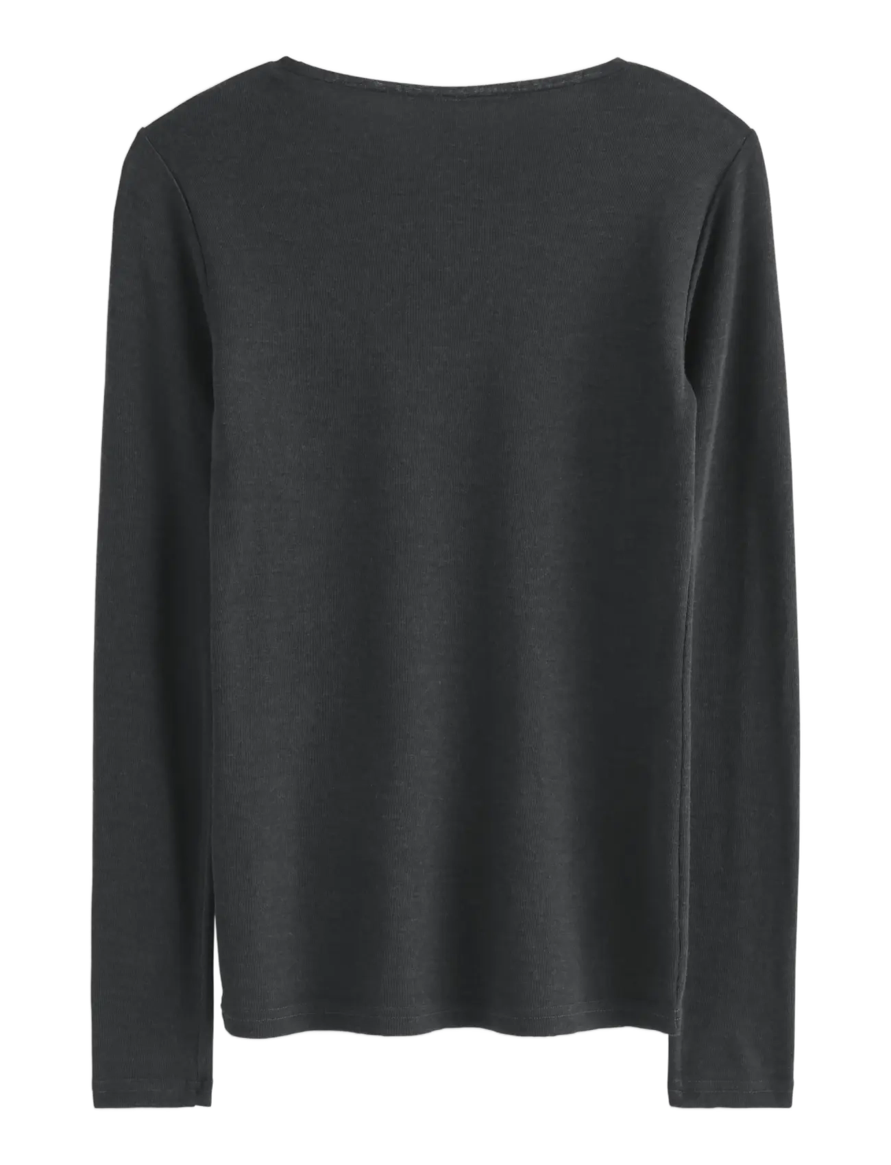 Lindex - Long sleeve top in merino wool - overdele - dark dusty grey - 1