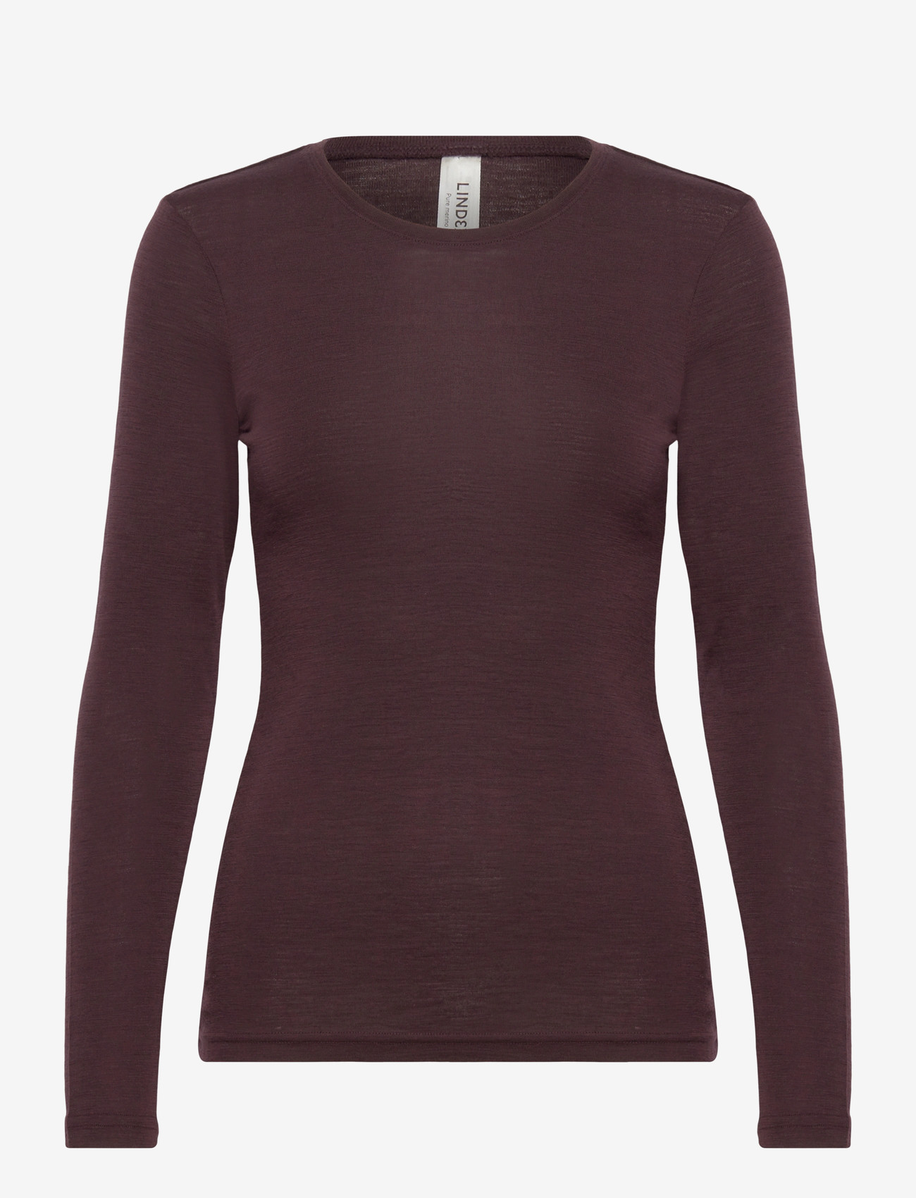 Lindex - Top merino wool LS - yläosat - dark dusty red - 1