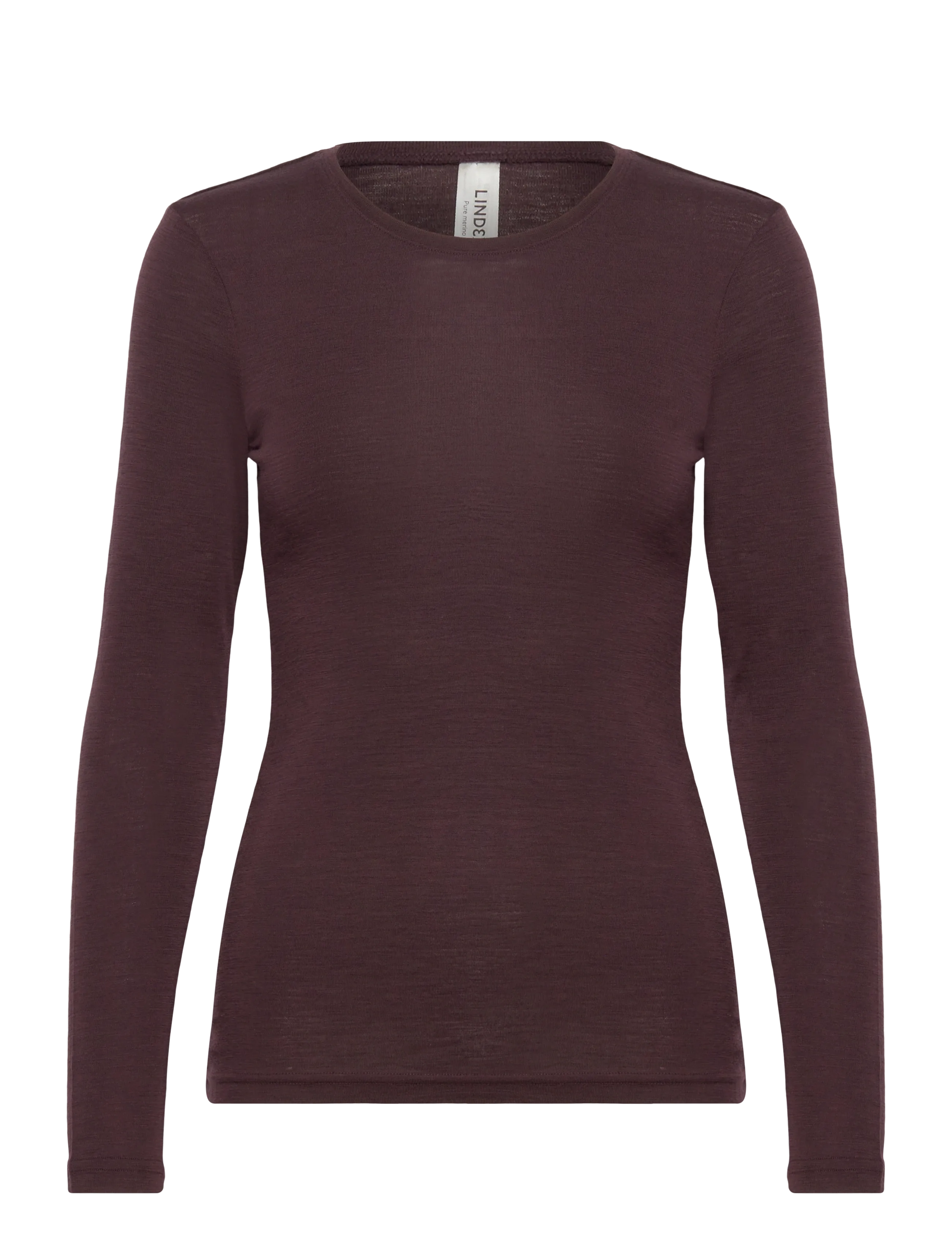 Lindex Top merino wool LS - Tøj - DARK DUSTY RED / burgundy