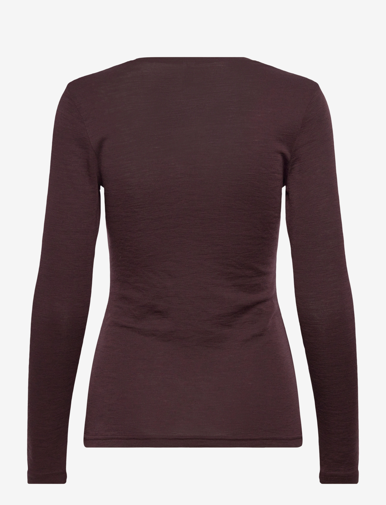 Lindex - Top merino wool LS - yläosat - dark dusty red - 2