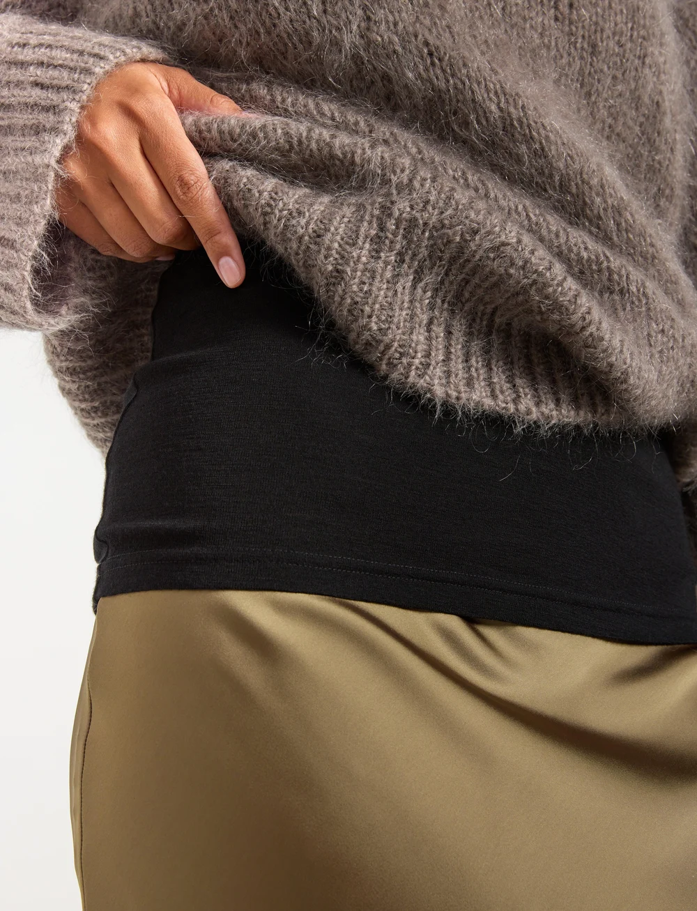 Lindex - Camisole merino wool - tanktops - black - 4