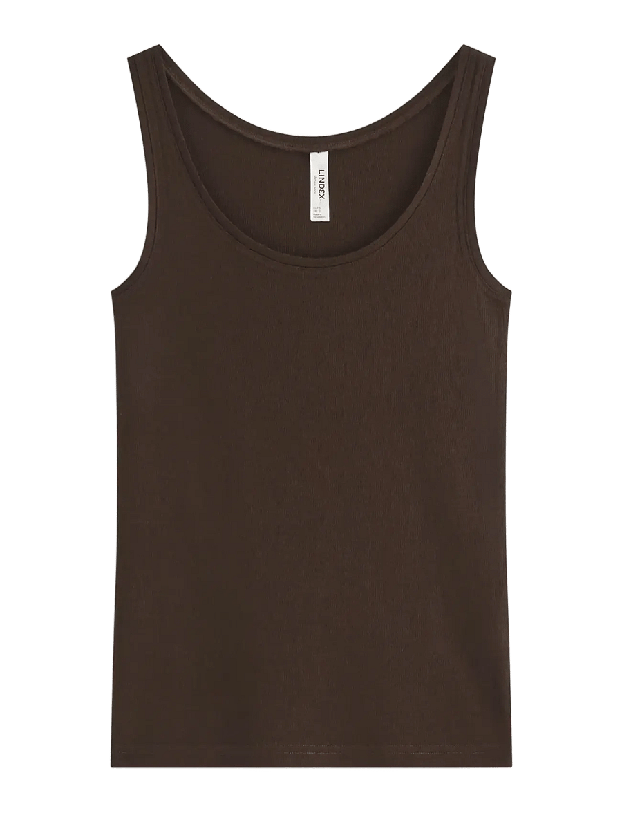 Lindex - Tank top in merino wool - tanktops - dark brown - 0
