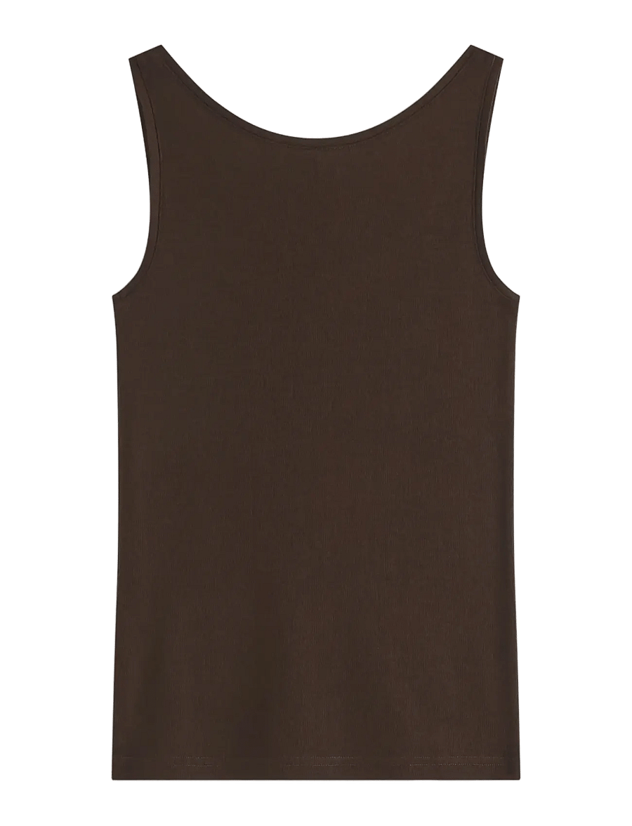 Lindex - Tank top in merino wool - tanktops - dark brown - 1
