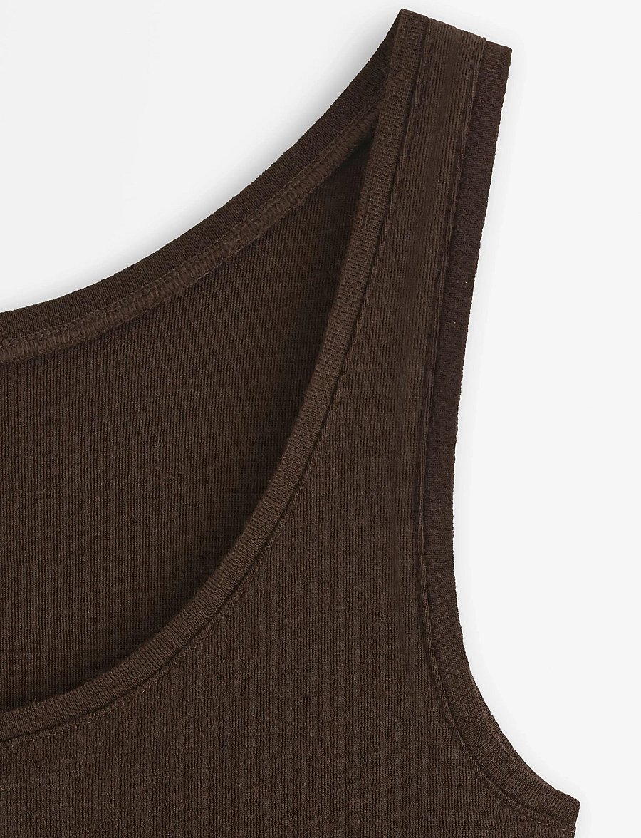 Lindex - Tank top in merino wool - tanktops - dark brown - 2