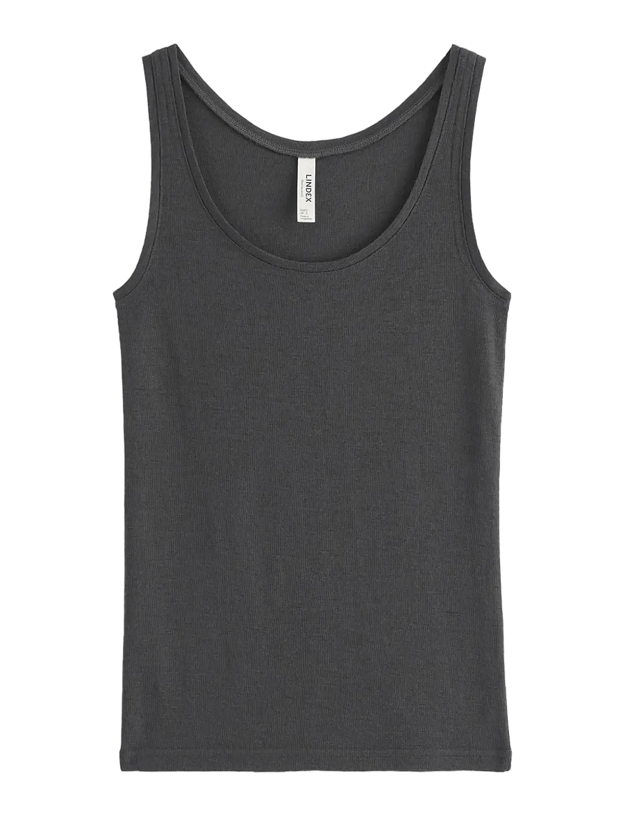 Lindex - Tank top in merino wool - tanktops - dark dusty grey - 0