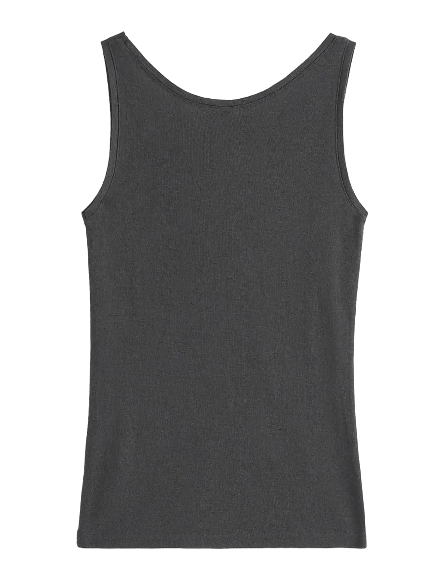 Lindex - Tank top in merino wool - tanktops - dark dusty grey - 1