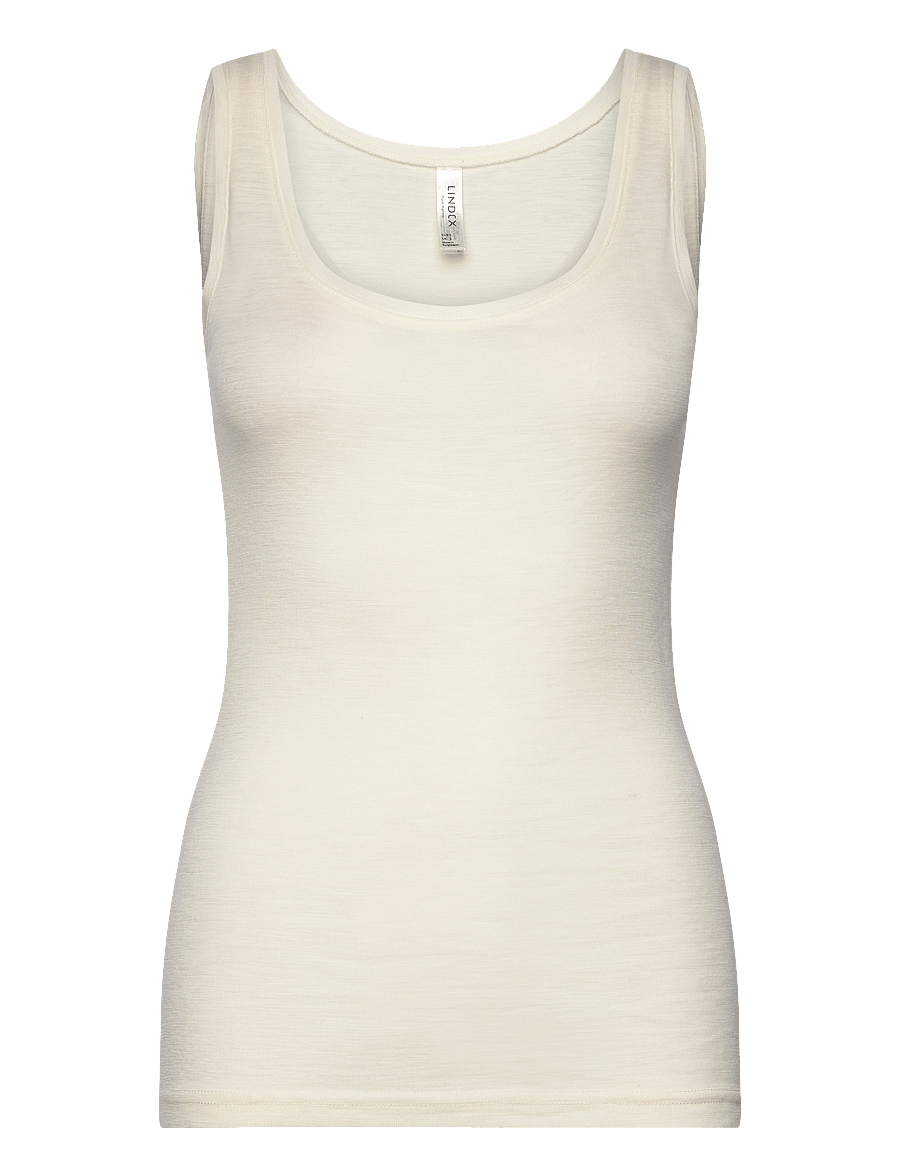 Lindex - Tank top in merino wool - light dusty white - 1
