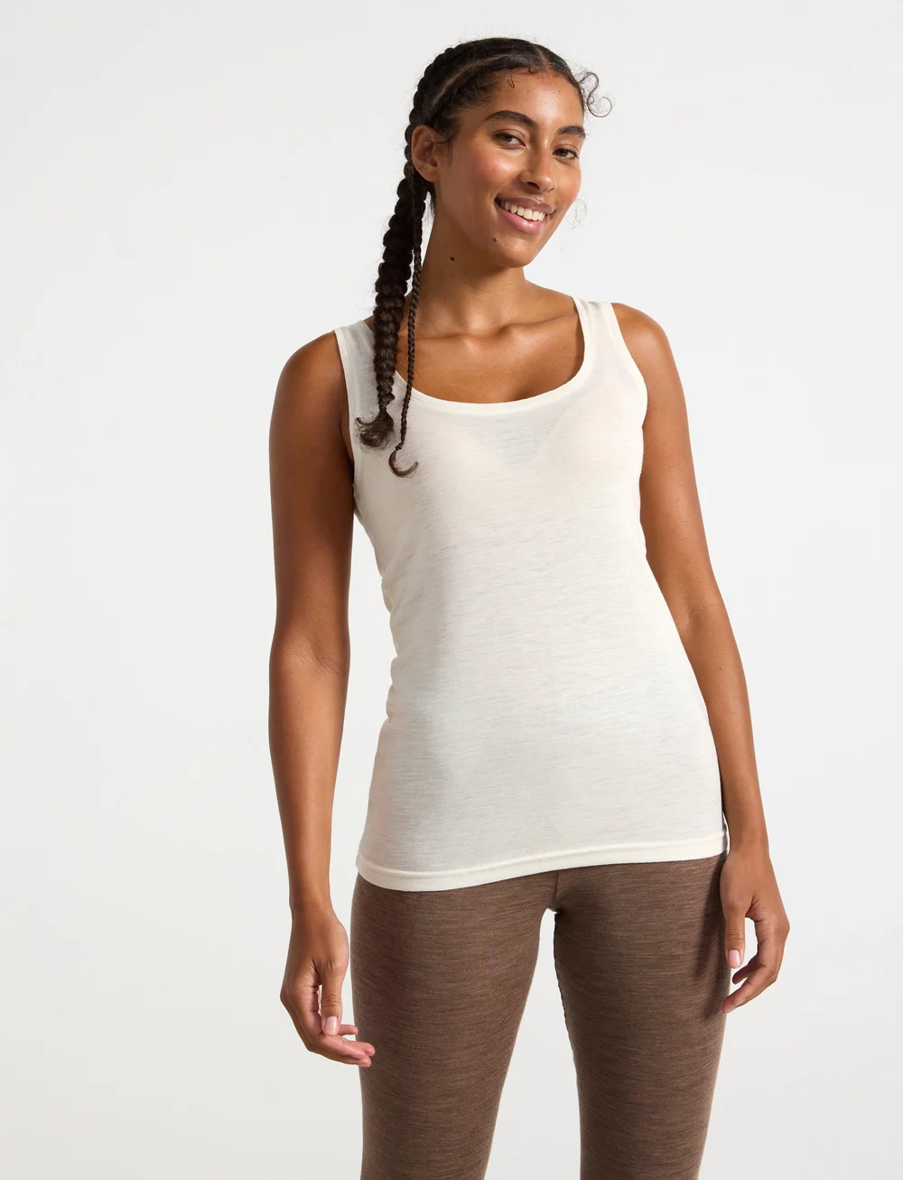 Lindex - Camisole merino wool - tanktops - light dusty white - 0