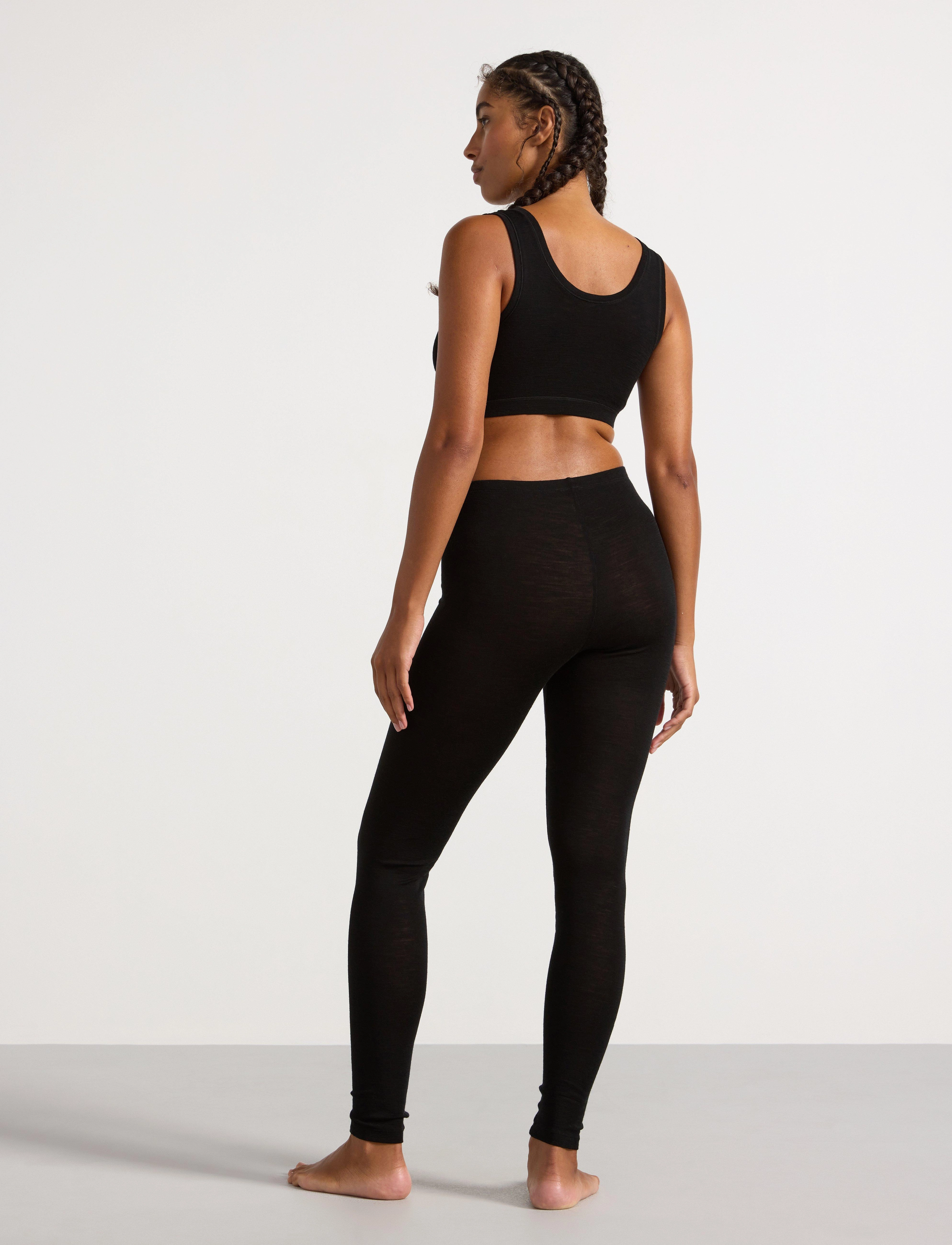 Lindex - Leggings in merino wool - leggings - black - 3