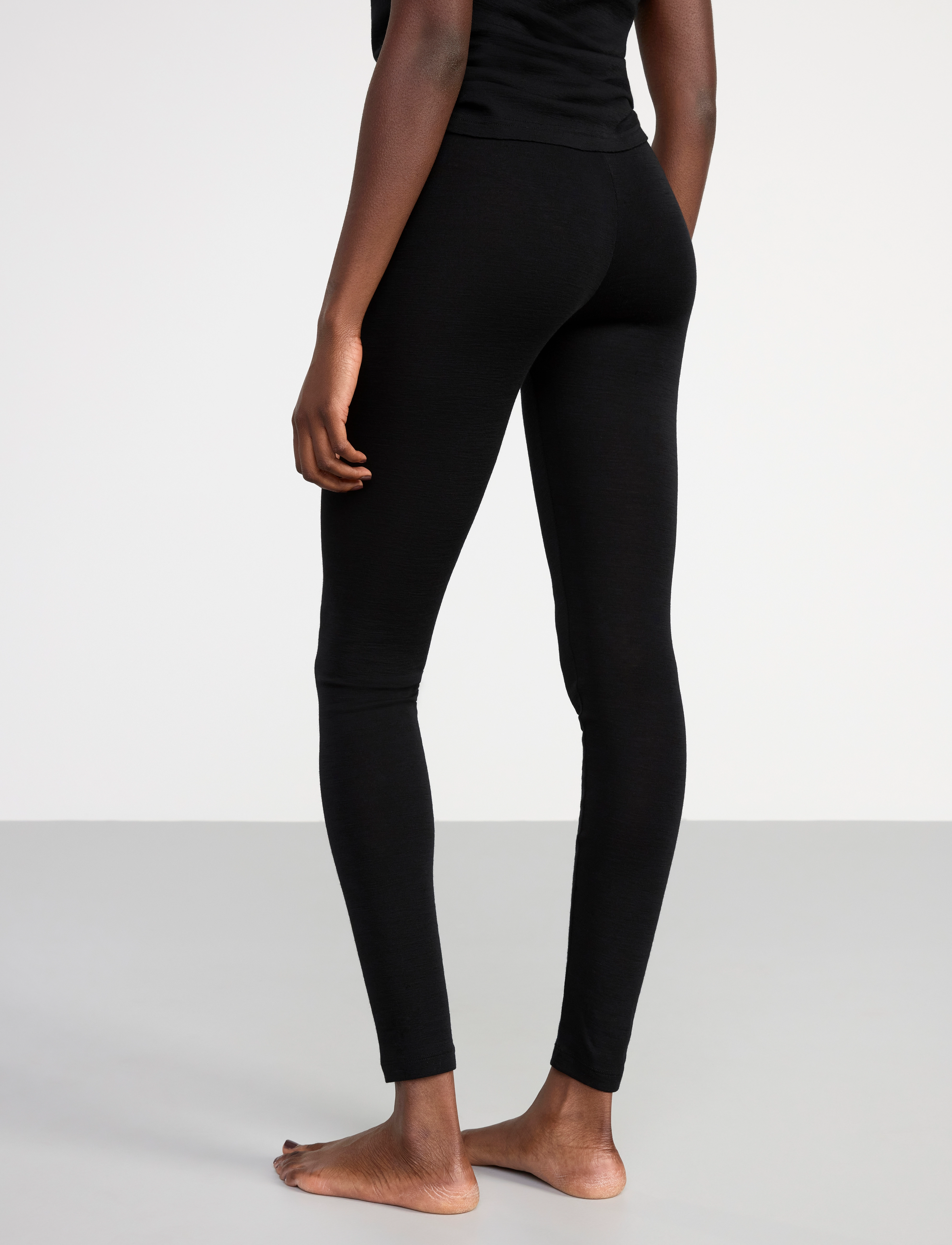 Lindex - Leggings in merino wool - leggings - black - 5