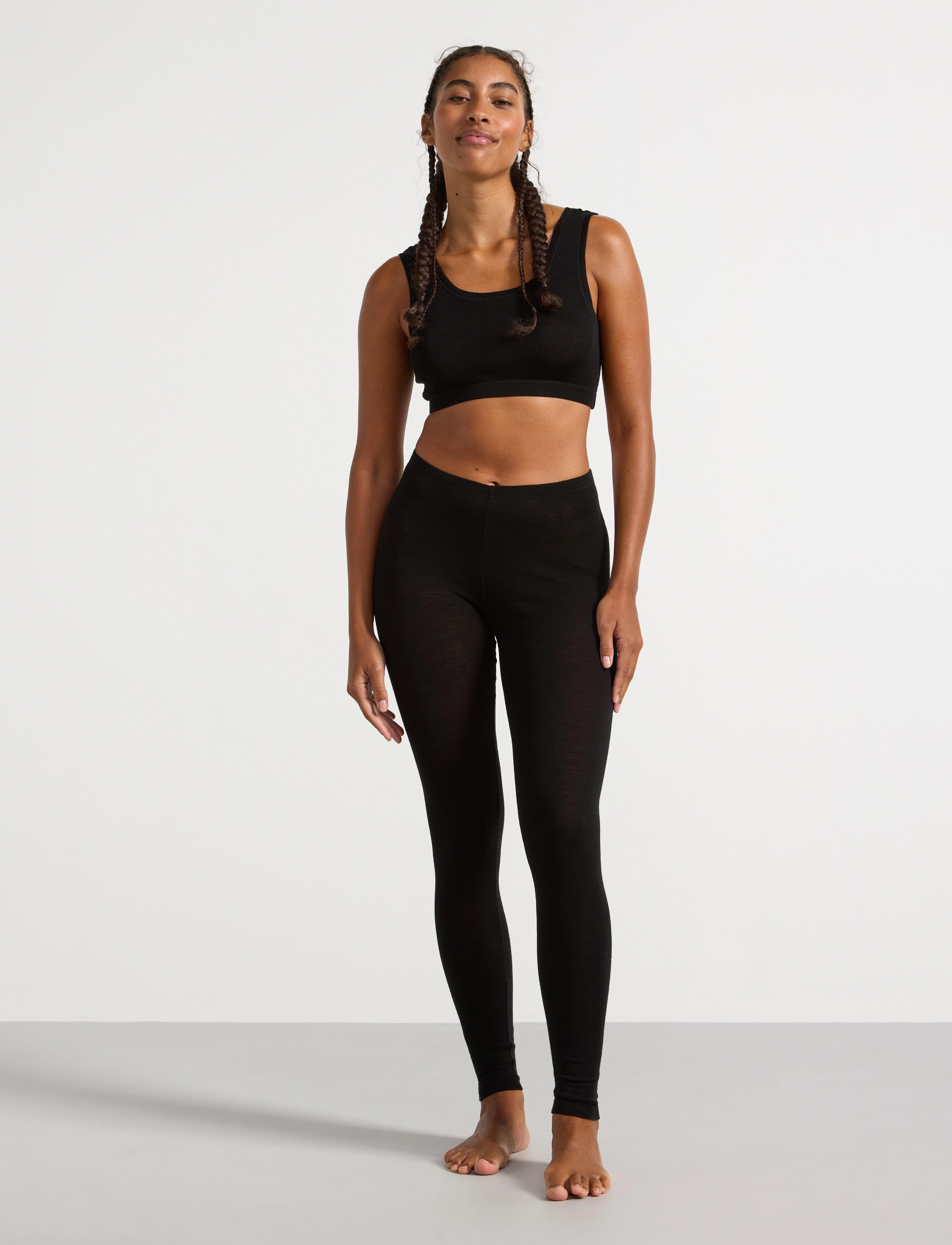 Lindex Leggings In Merino Wool, Kvinder, Leggings, Sort, Str: L