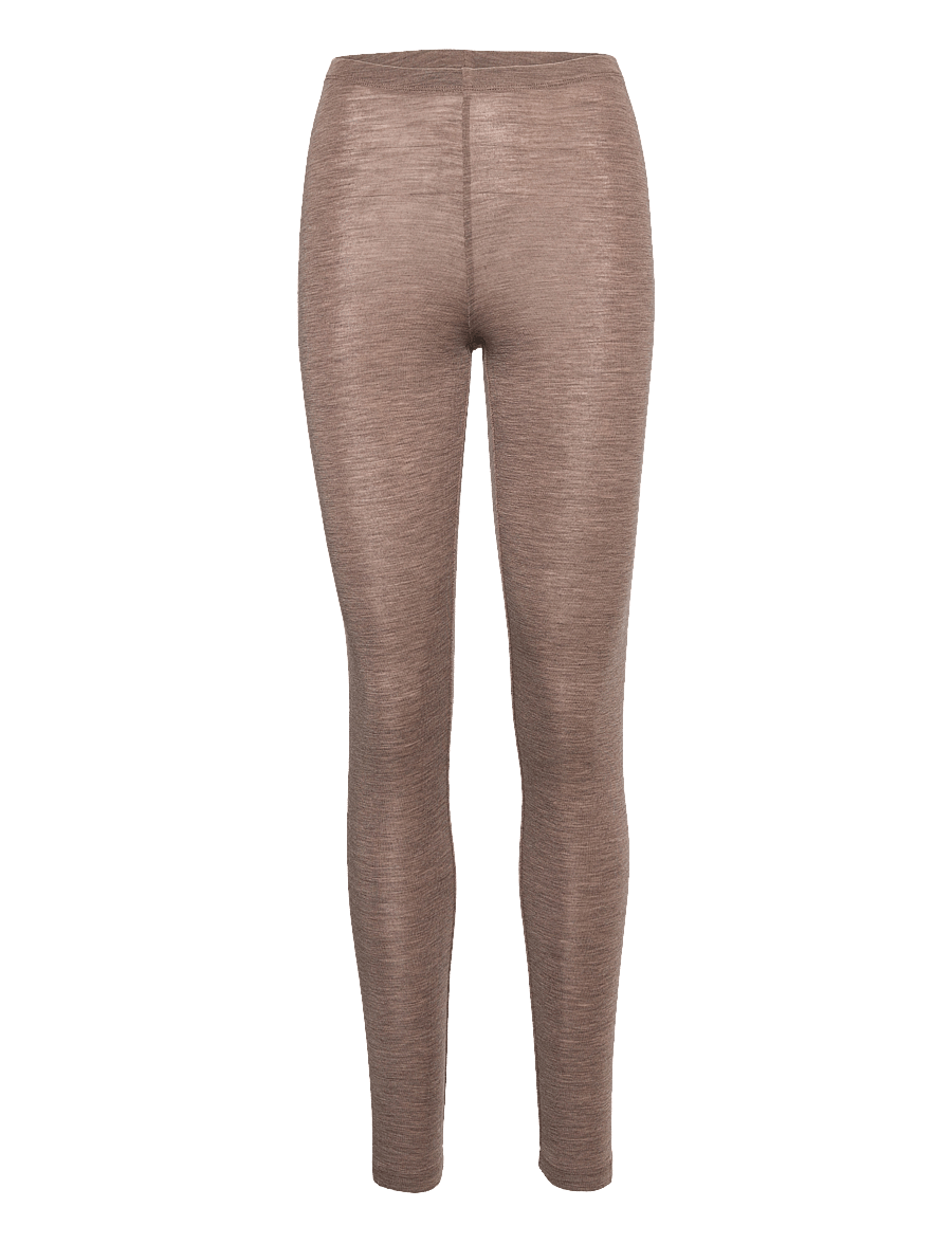Lindex - Leggings in merino wool - leggings - brown melange - 1