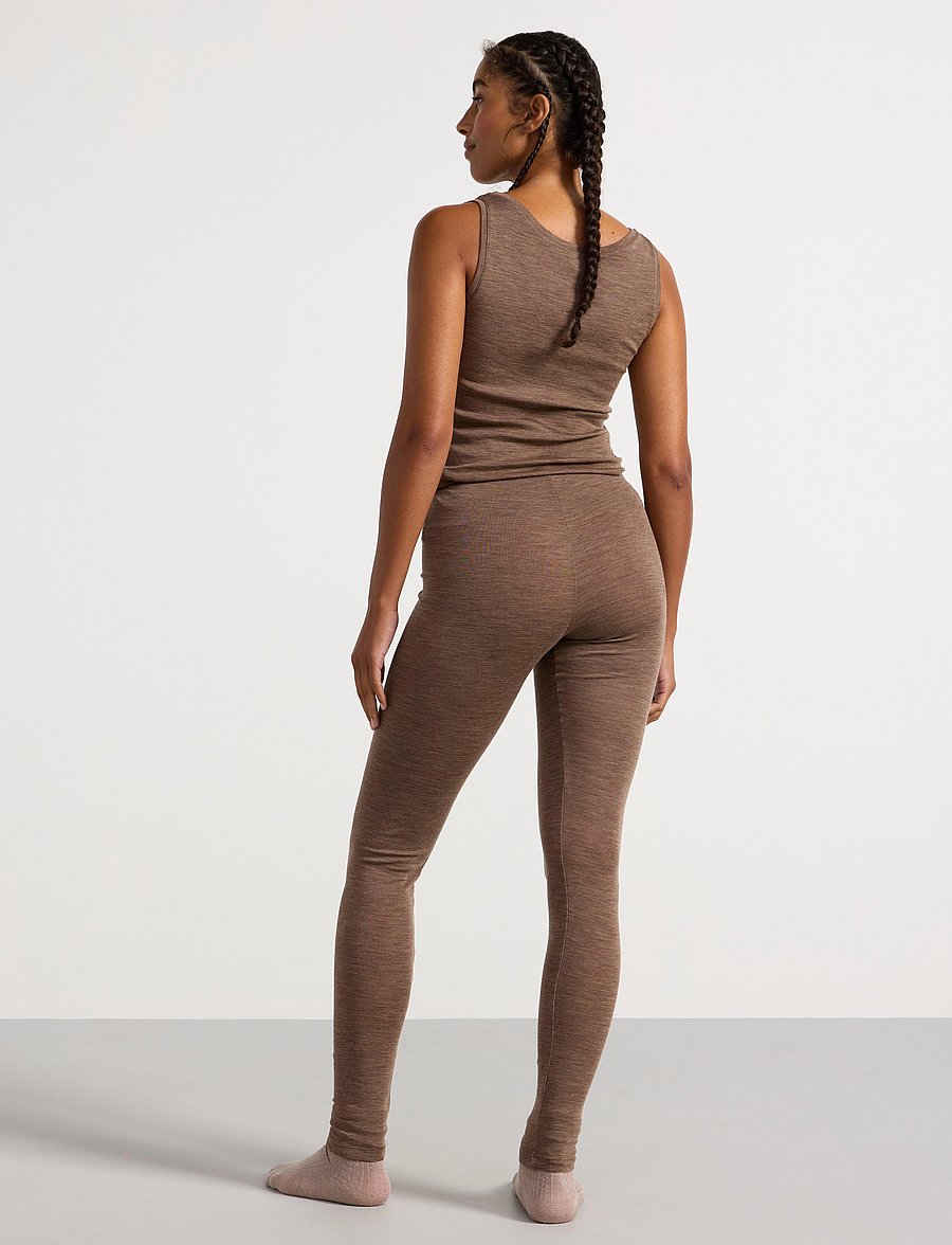 Lindex - Leggings in merino wool - leggings - brown melange - 3