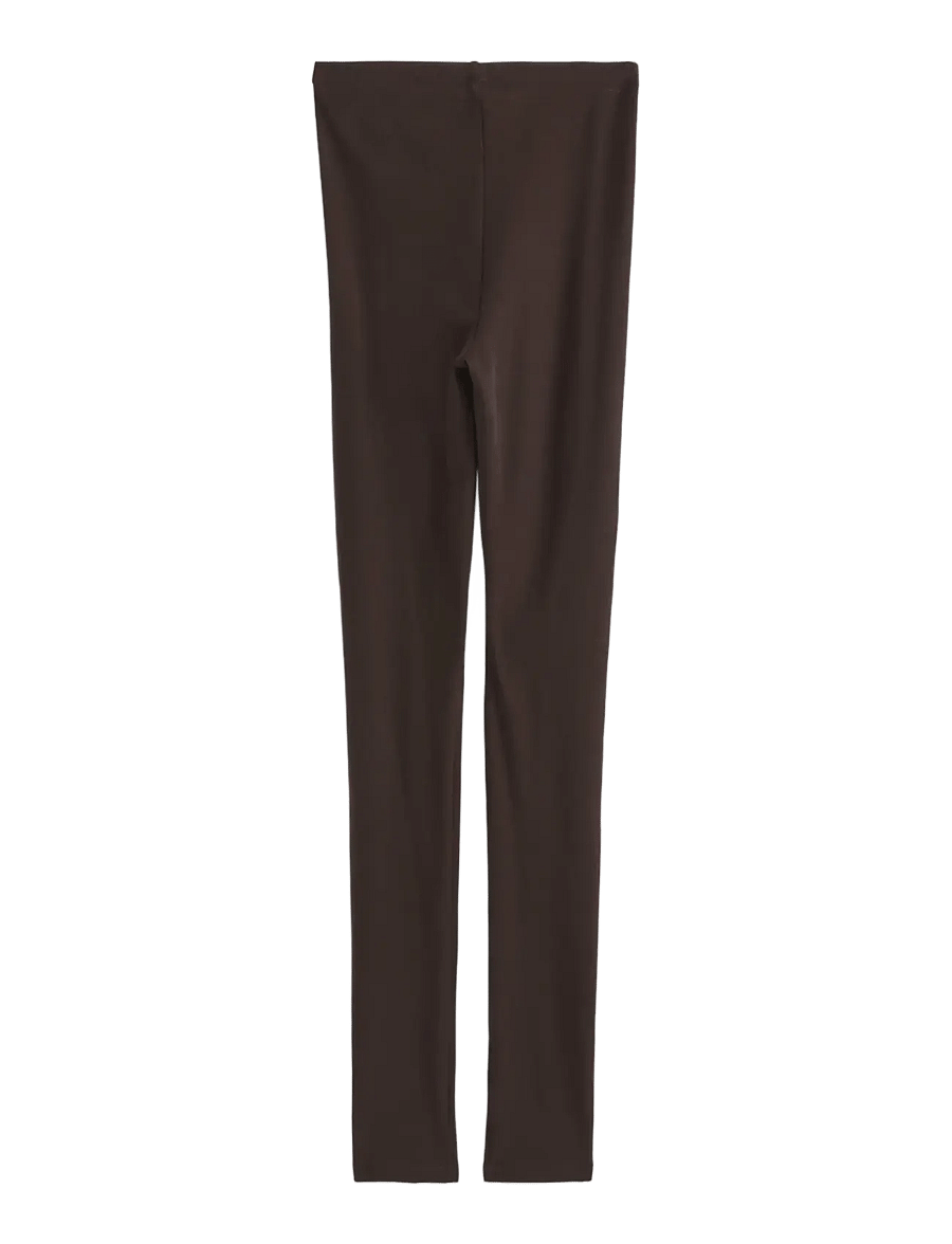 Lindex - Leggings in merino wool - leggings - dark brown - 1