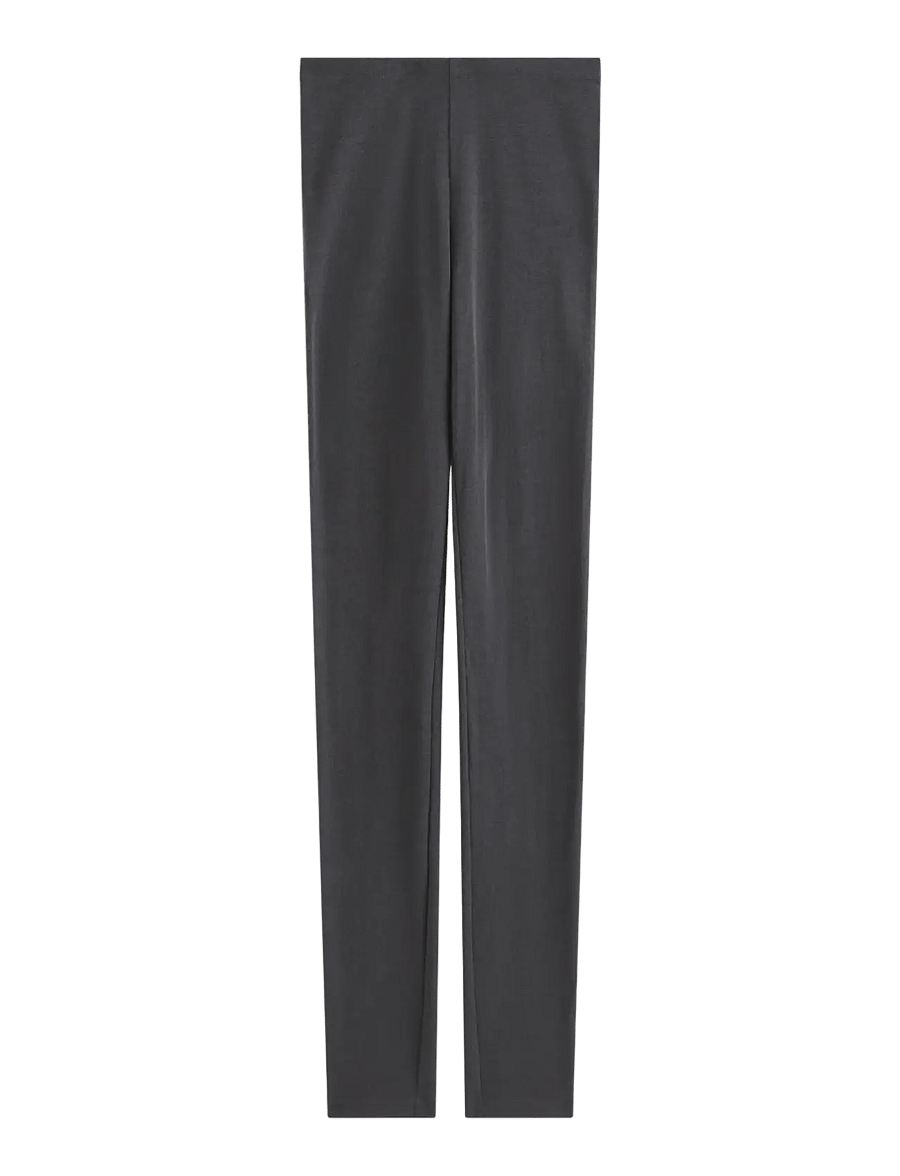 Lindex - Leggings in merino wool - leggings - dark dusty grey - 0