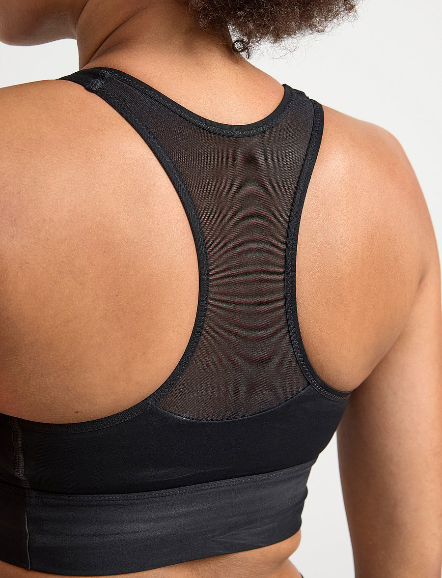 Lindex - Sport Bra Melanie Mesh - keskmine toestus - black - 5