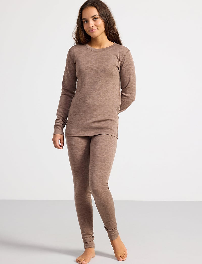 Lindex - Long johns merino uni big soli - termoleggings - brown melange - 3