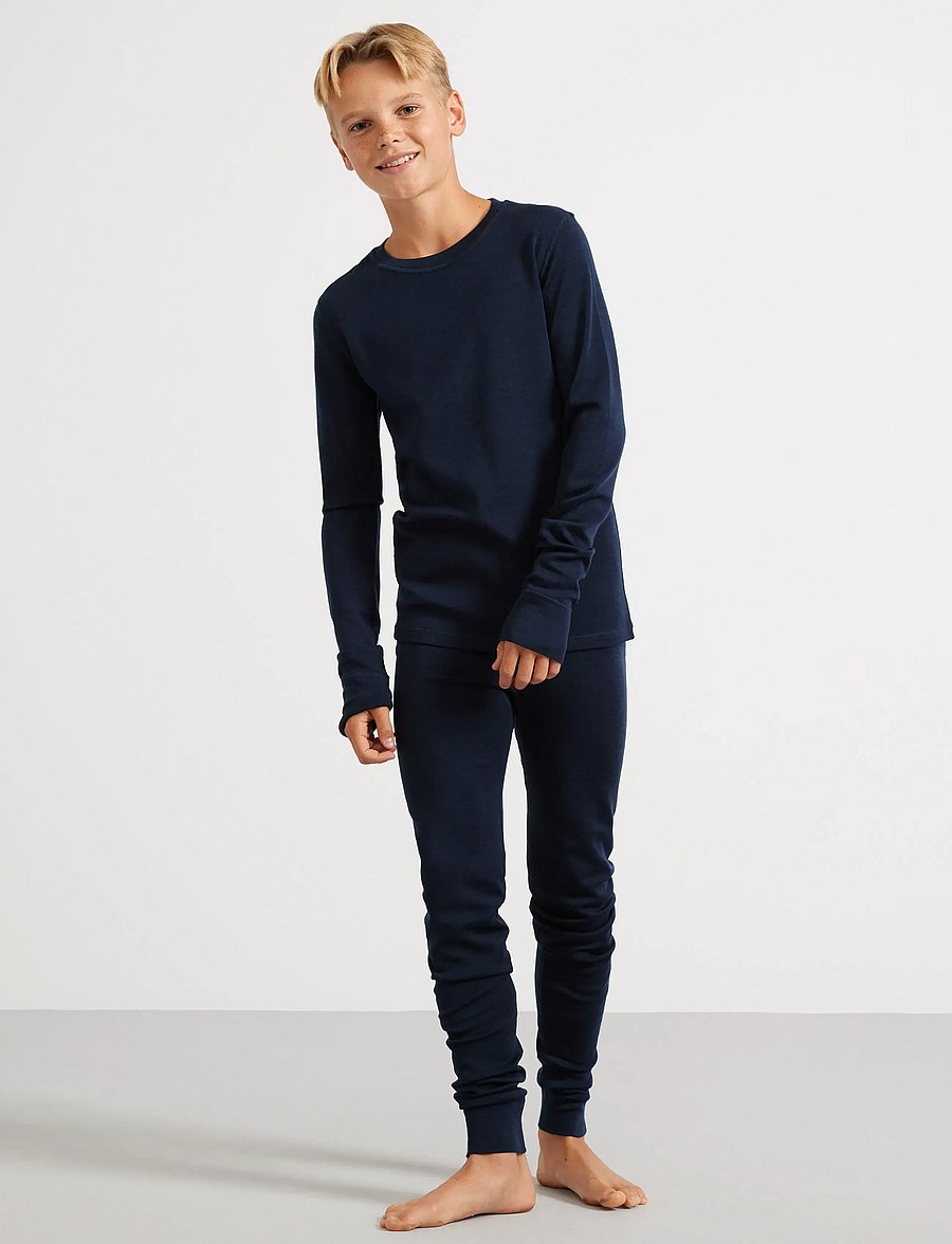 Lindex - Long johns in merino wool - funkionsunterwäsche - hosen - navy - 0