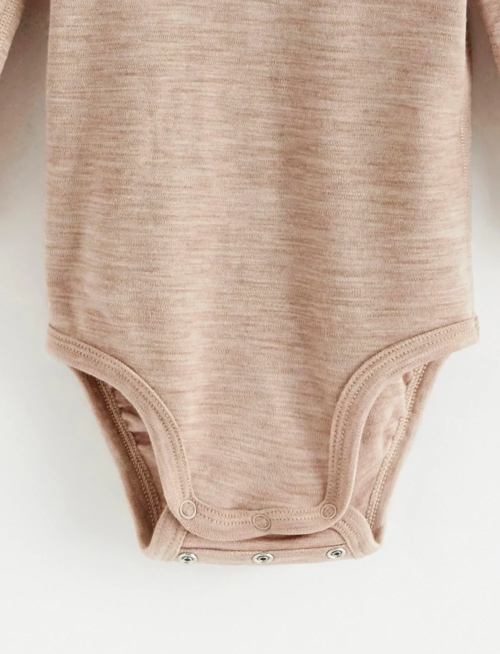 Lindex - Body merino solid - långärmade bodies - light beige melange - 4