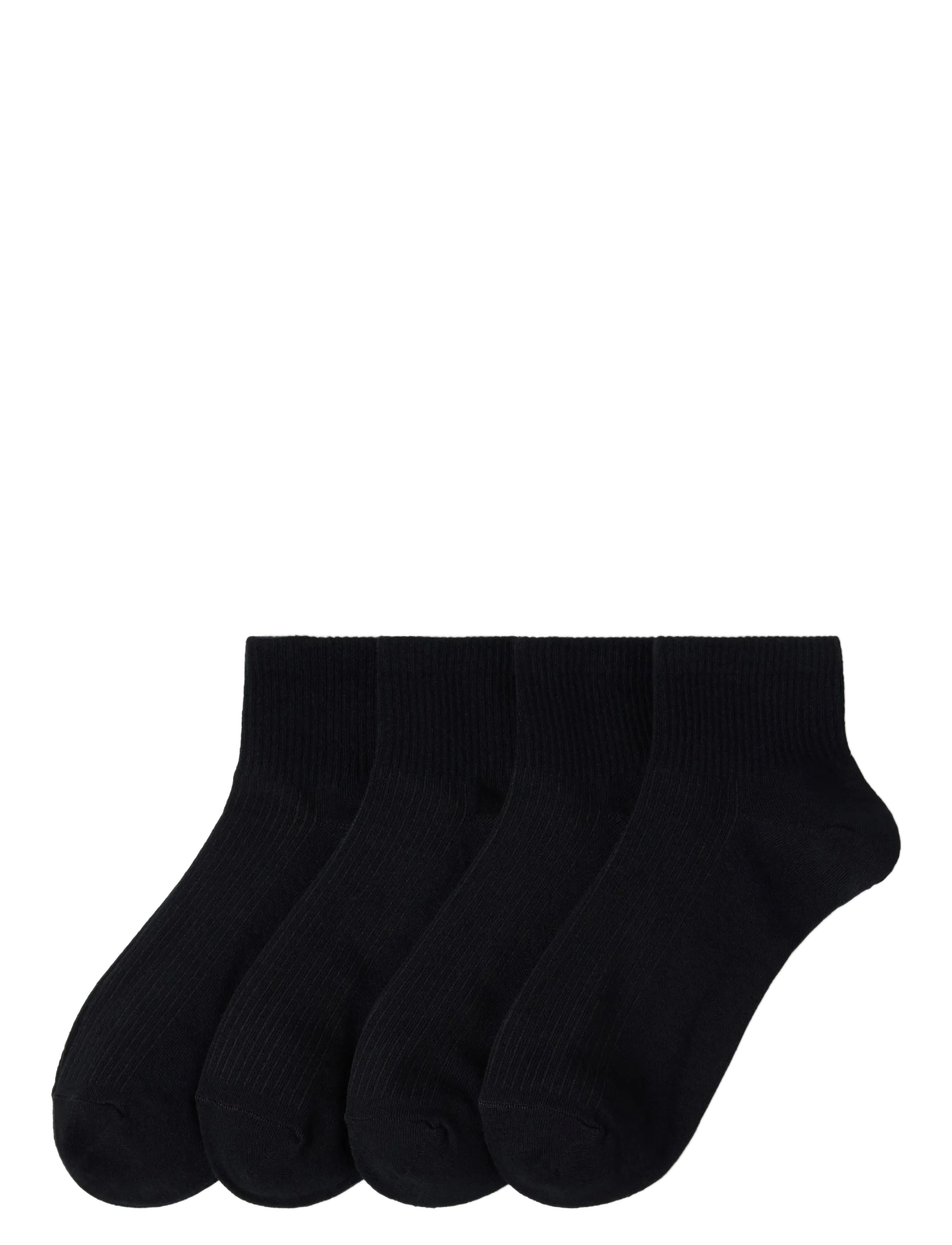 Lindex - 4-pack high ankle socks - ankelstrømper - black - 1