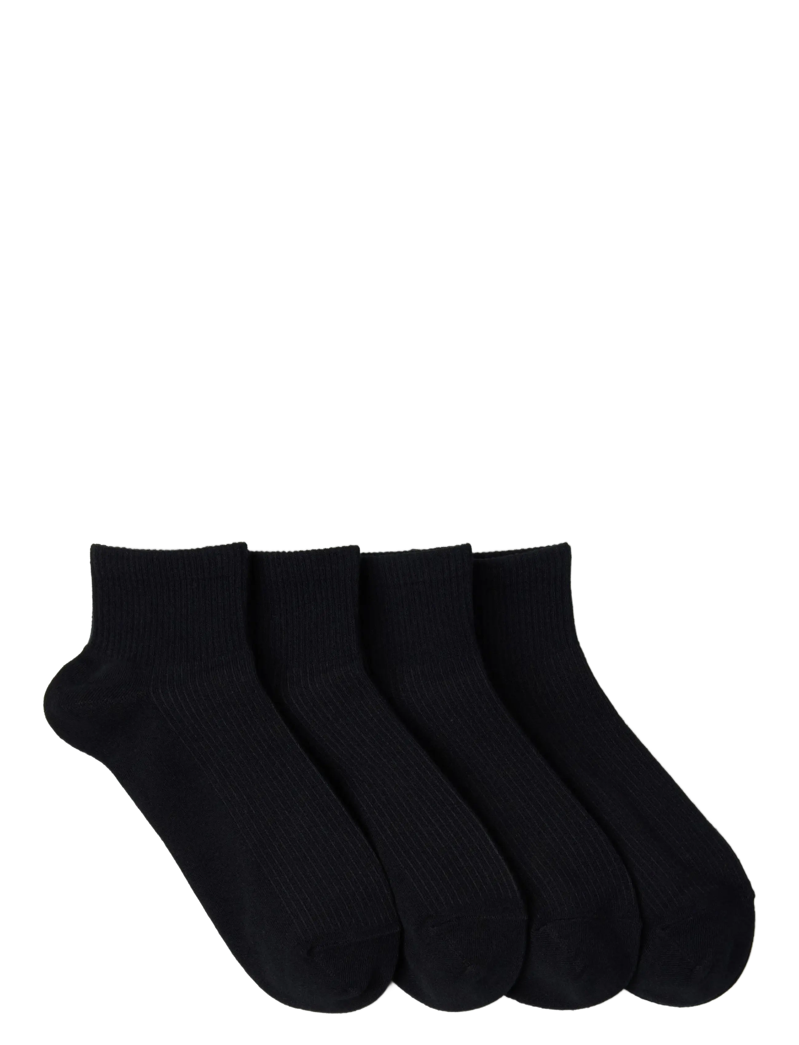 Lindex - 4-pack high ankle socks - ankelstrømper - black - 2