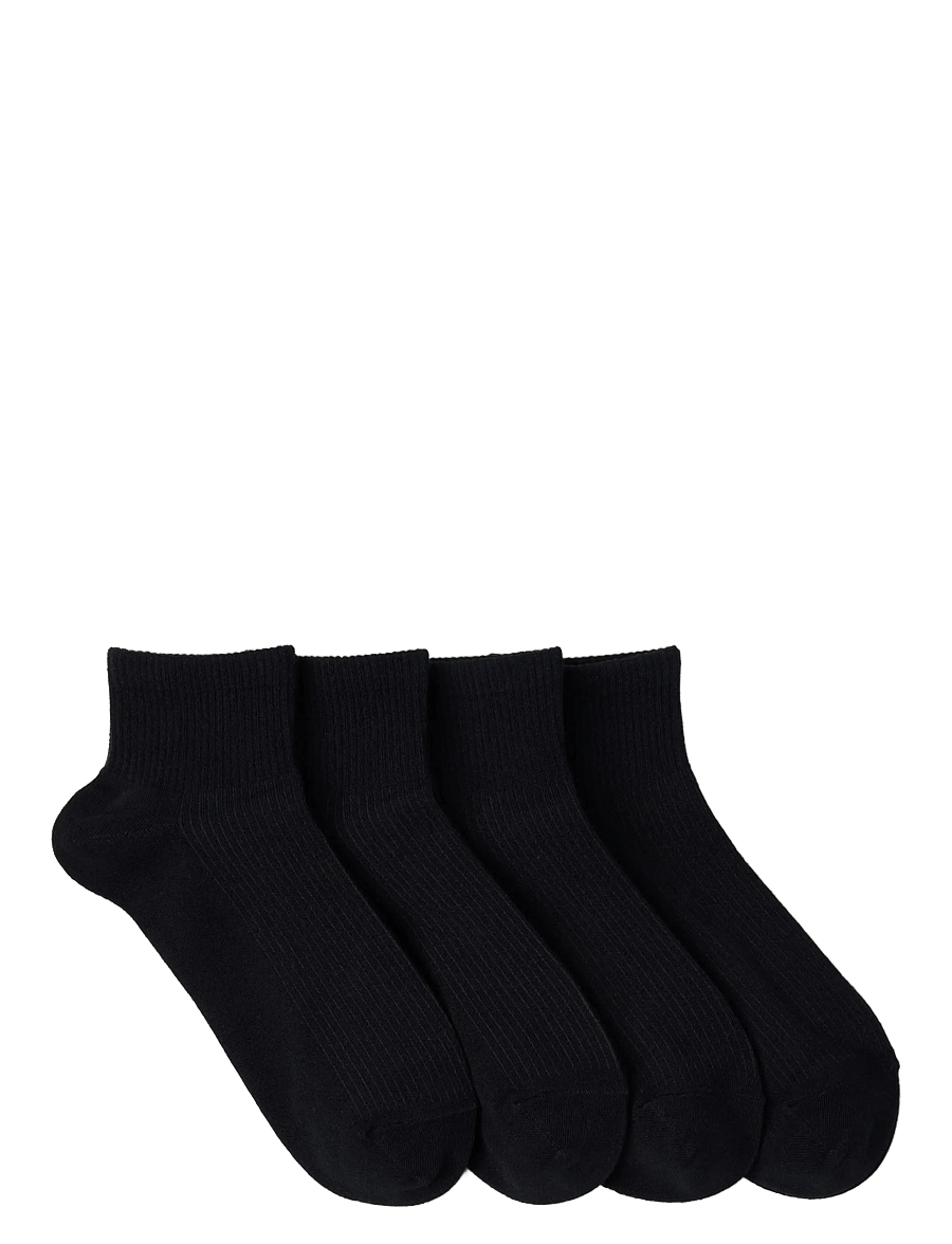 Lindex - 4-pack high ankle socks - ankelstrømper - black - 2