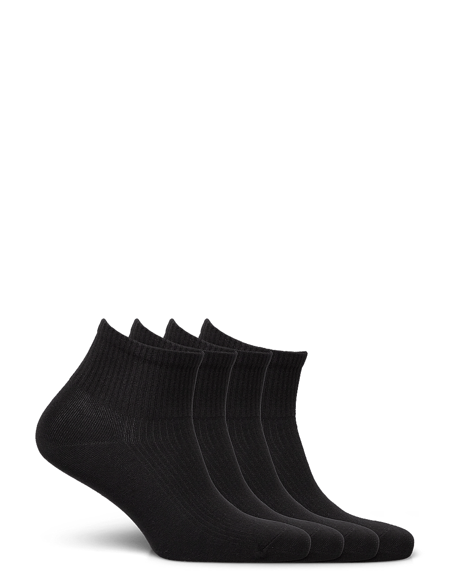 Lindex - 4-pack high ankle socks - ankelstrømper - black - 0