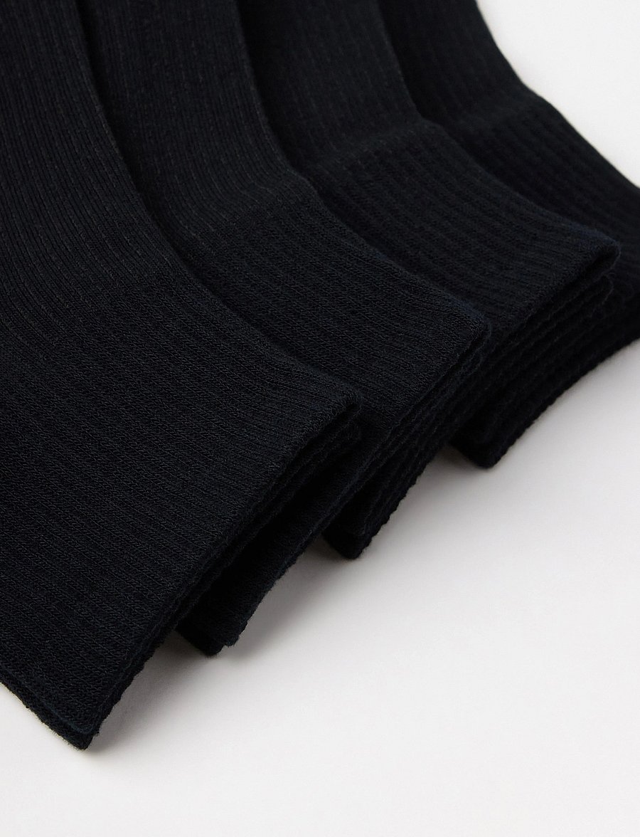 Lindex - 4-pack high ankle socks - ankelstrømper - black - 3