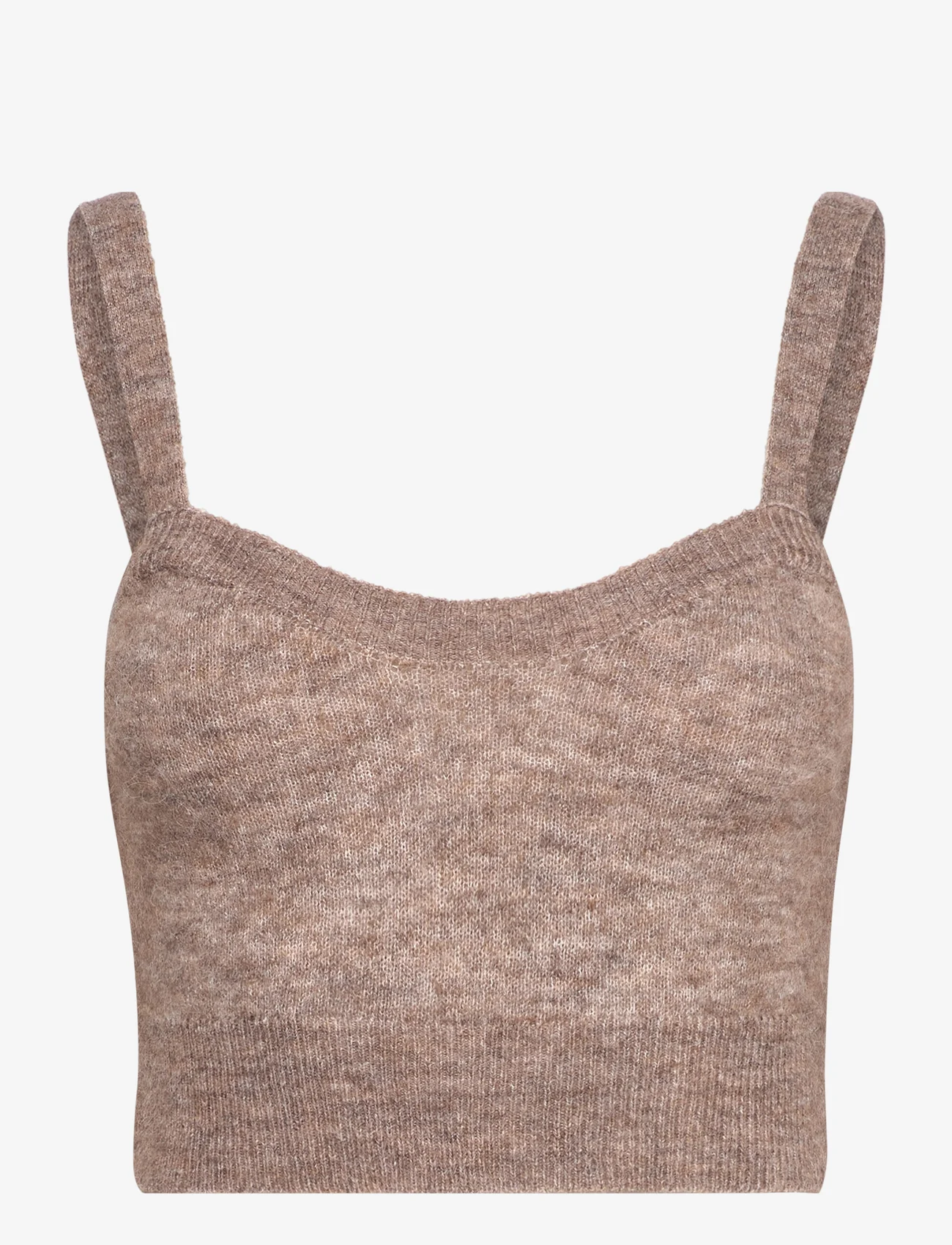 Lindex - Top sleeveless short wool - lowest prices - brown melange - 0