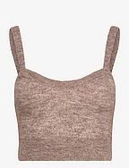 Top sleeveless short wool - BROWN MELANGE