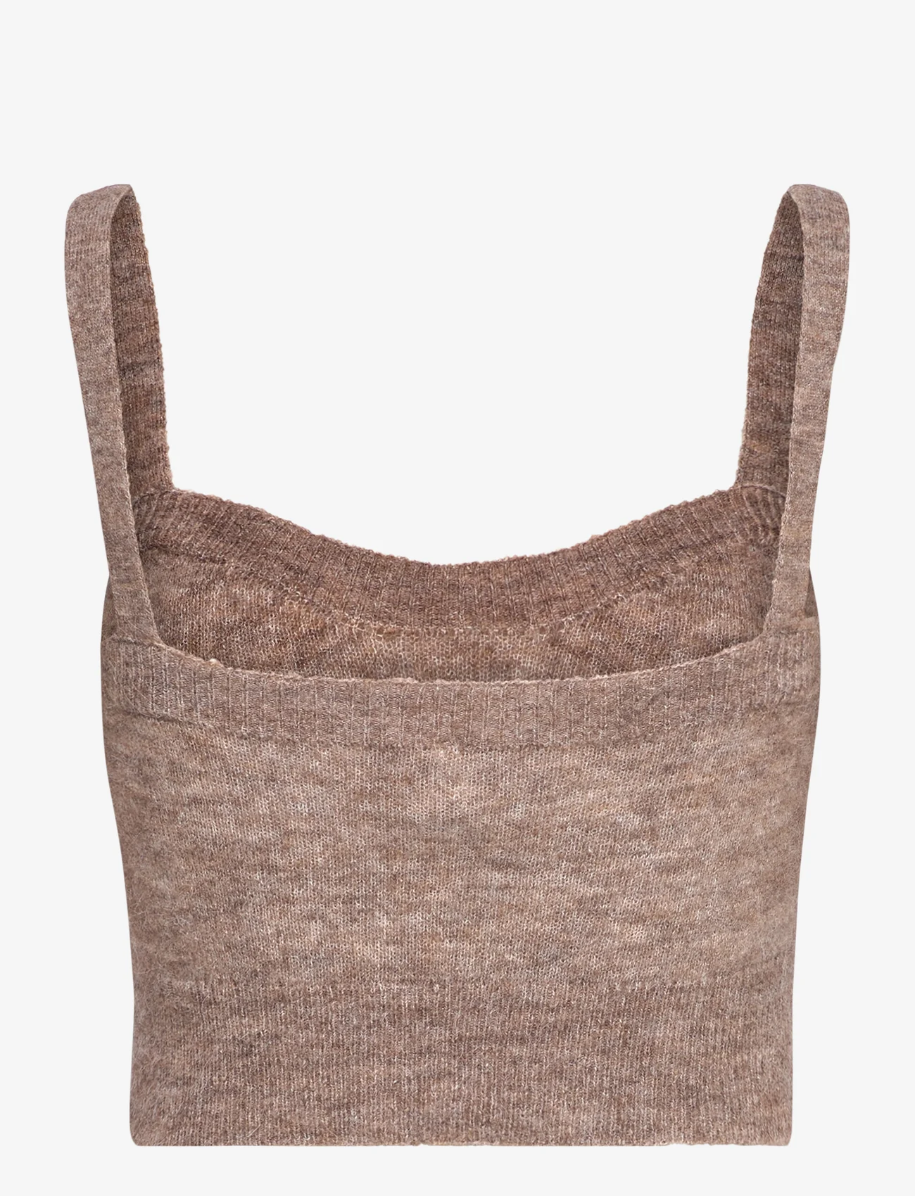 Lindex - Top sleeveless short wool - laagste prijzen - brown melange - 1