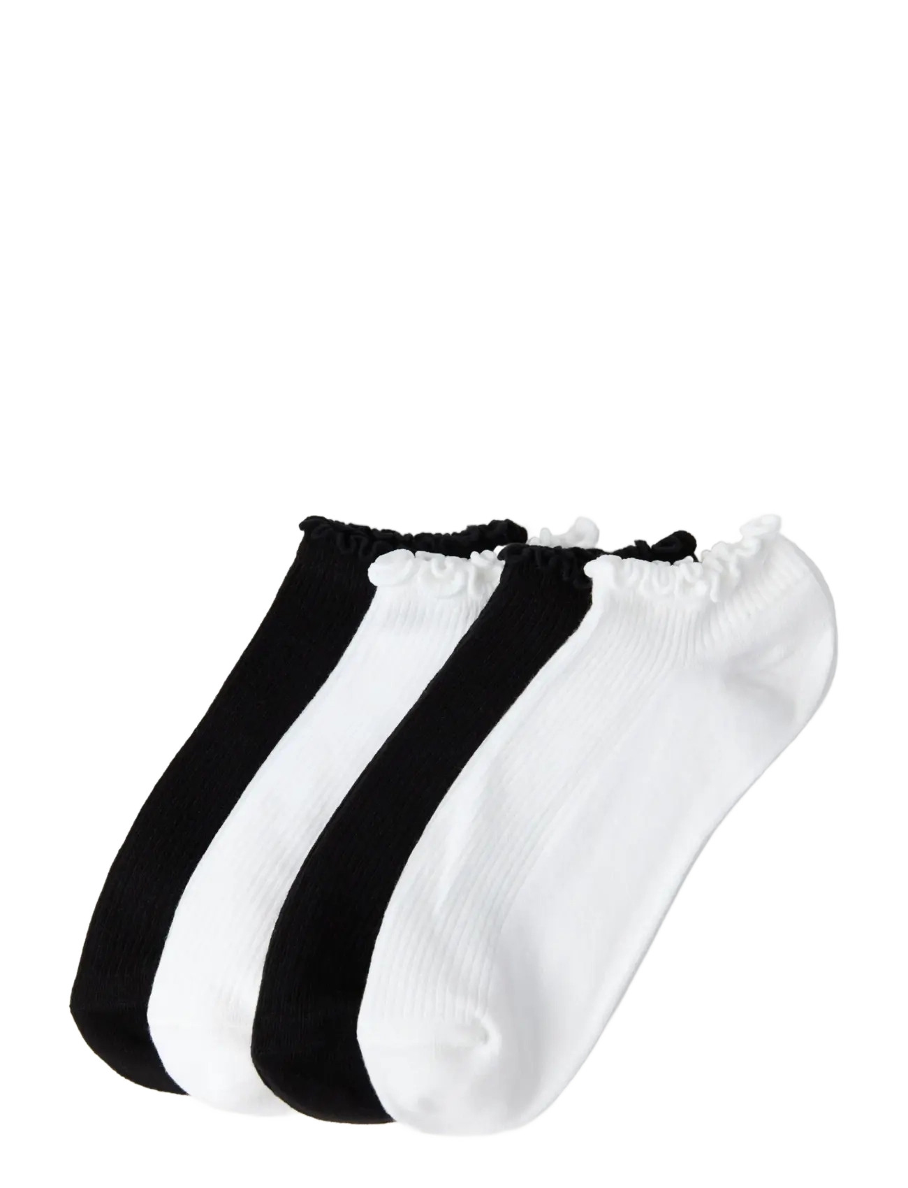 Lindex Sock Ankle 4 P Lettuce Edge - Sneackersocken - BLACK / multi