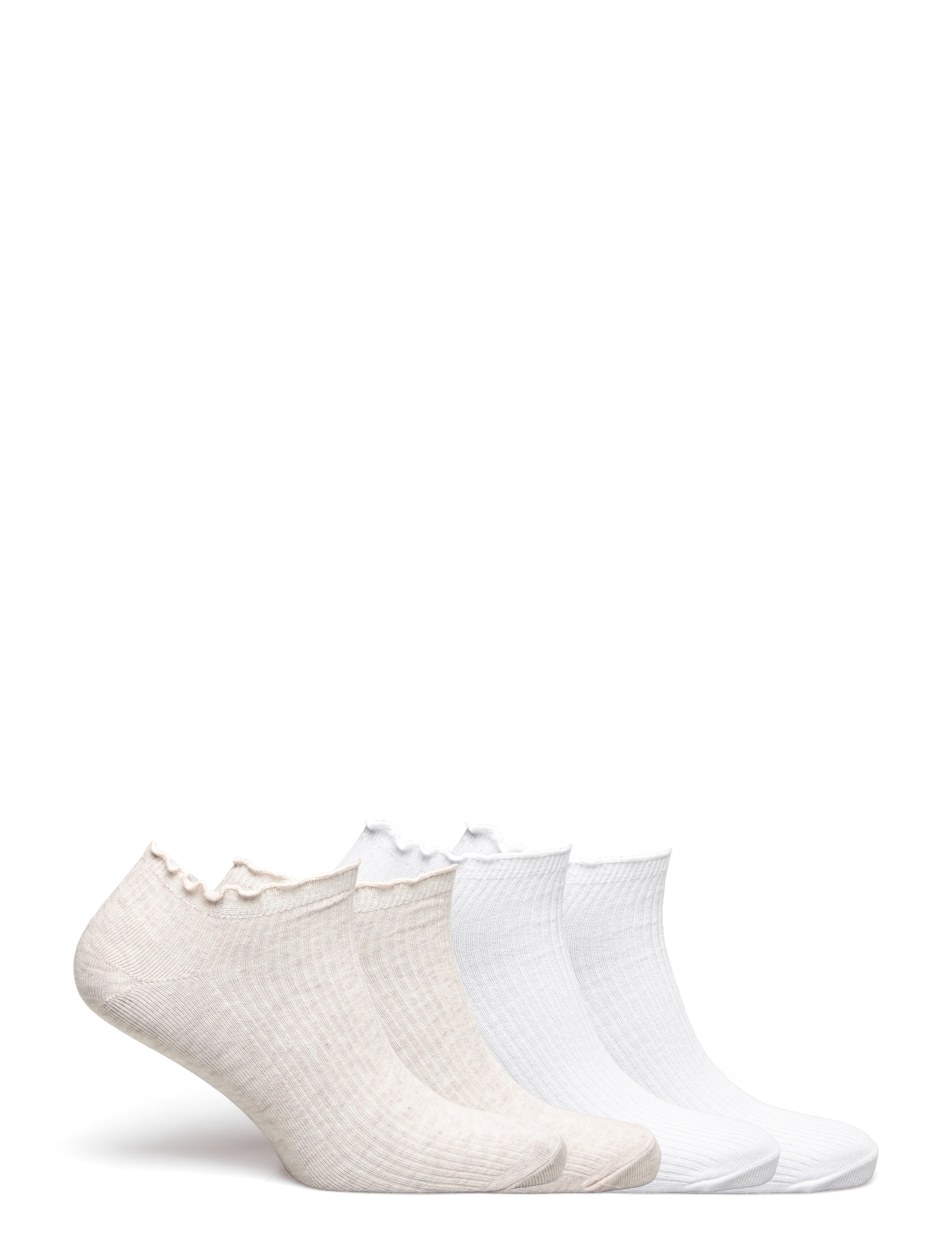 Lindex - Sock ankle 4 p lettuce edge - ankle socks - white - 3