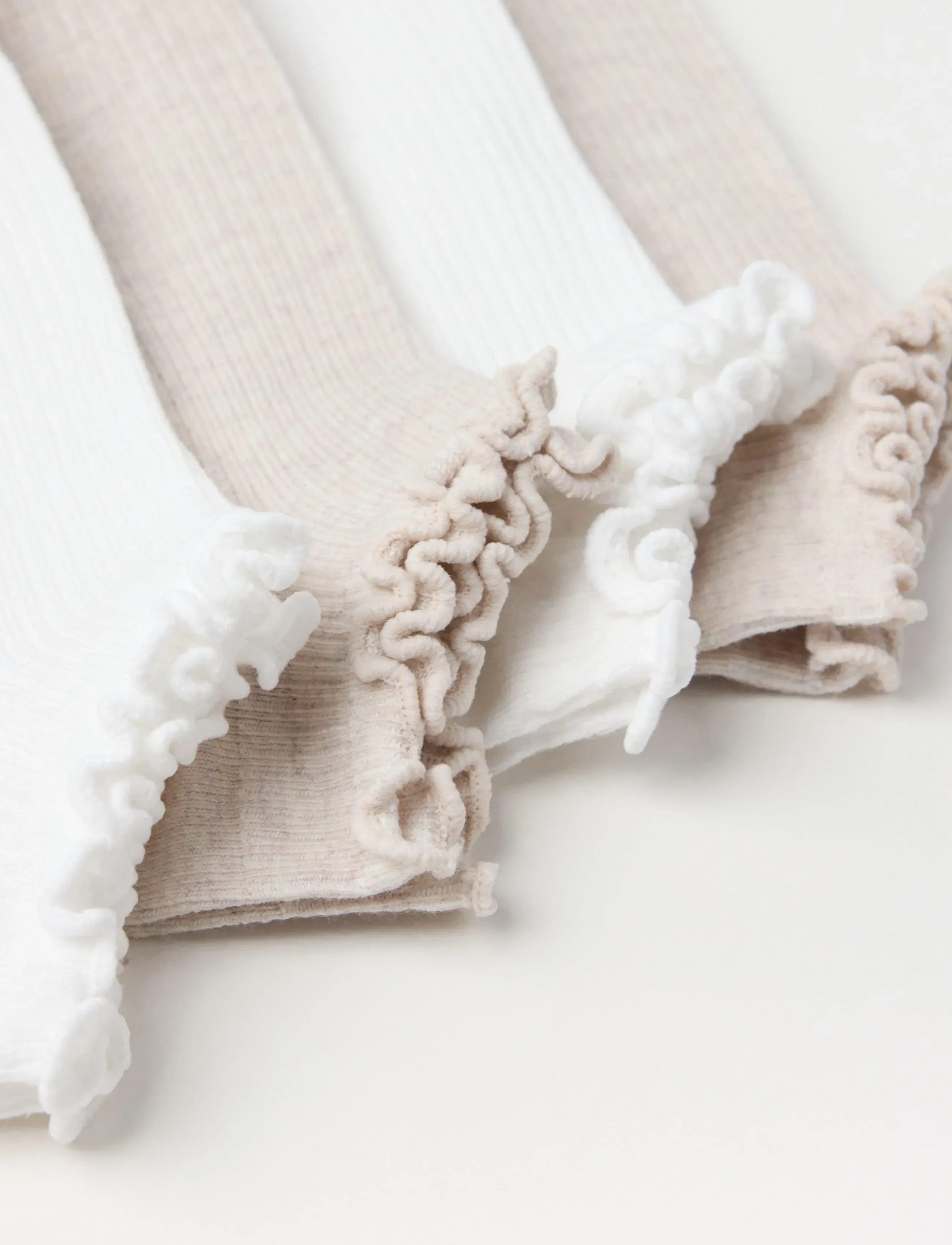 Lindex - Sock ankle 4 p lettuce edge - ankle socks - white - 2