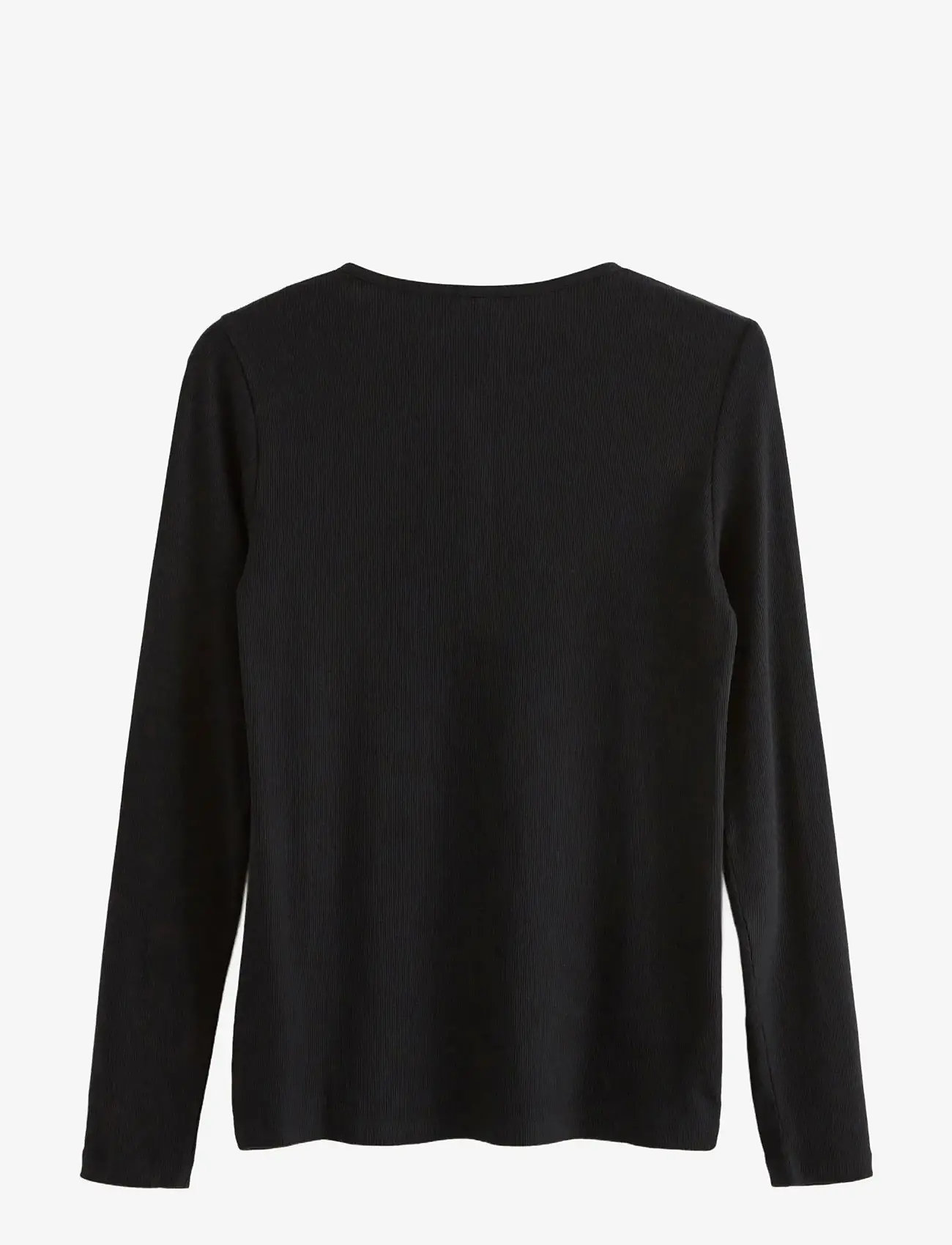 Lindex - Ribbed long sleeve pyjama top - overdele - black - 2
