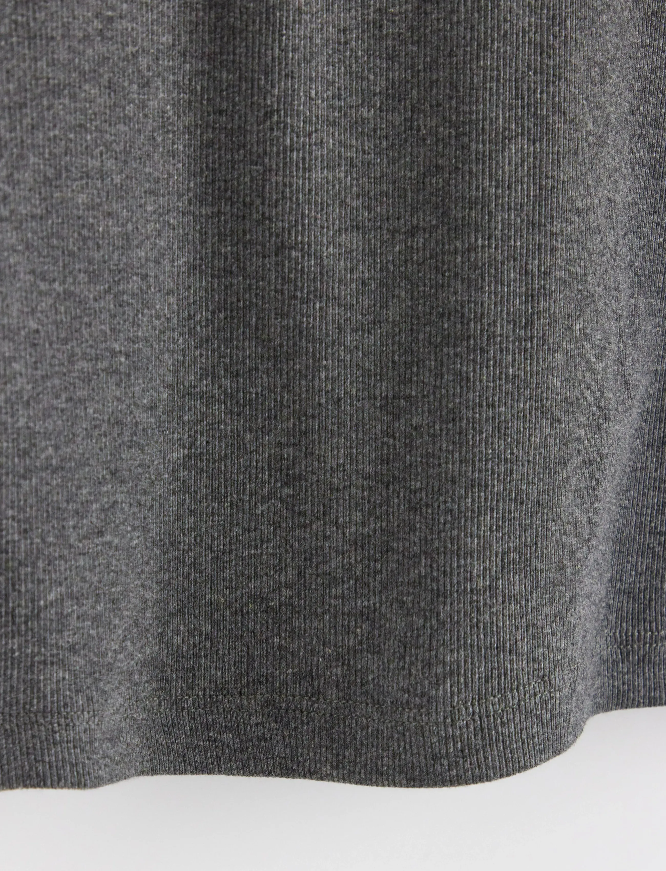 Lindex - Ribbed long sleeve pyjama top - tops - dark grey melange - 5